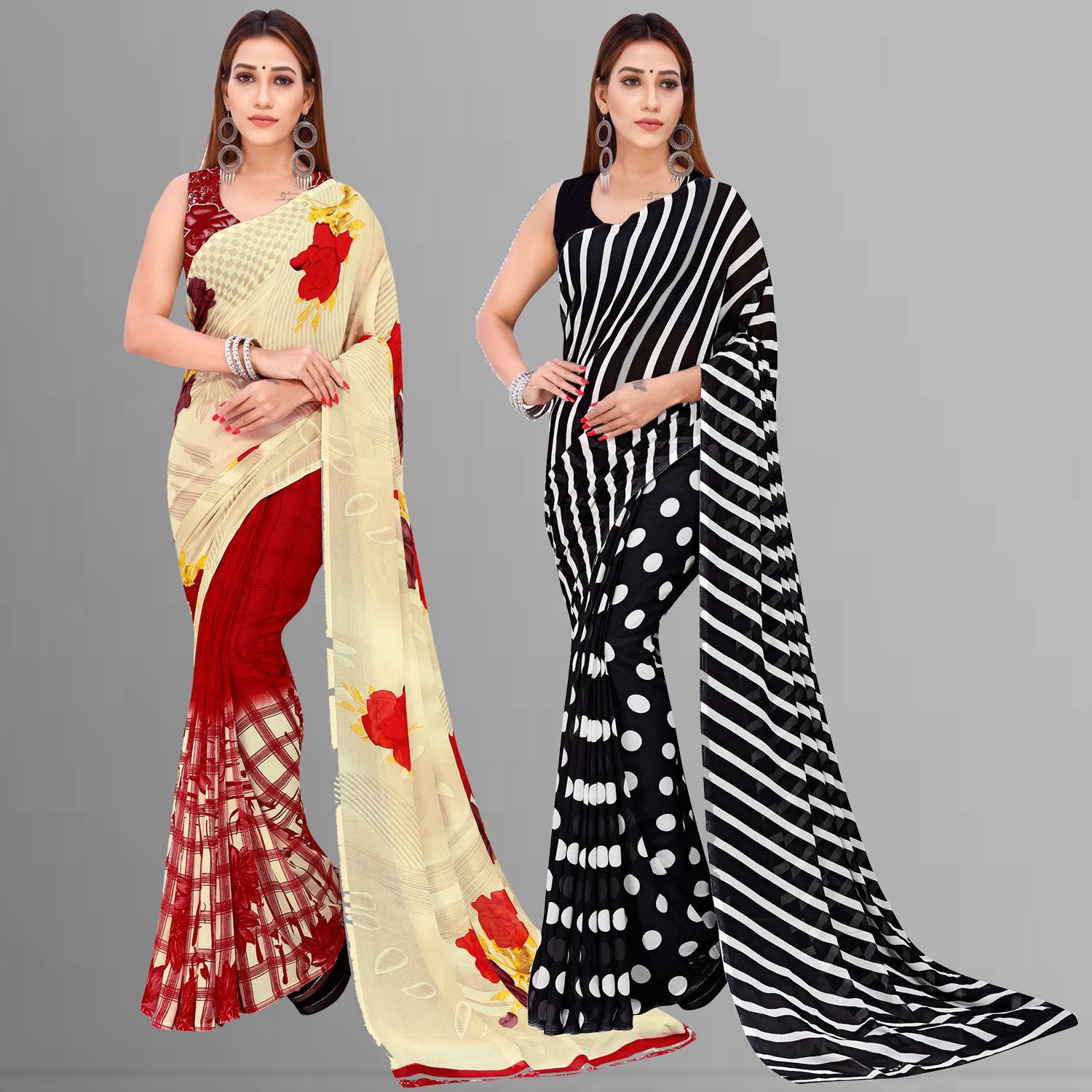 Anand Sarees Floral Print Bollywood Georgette Saree