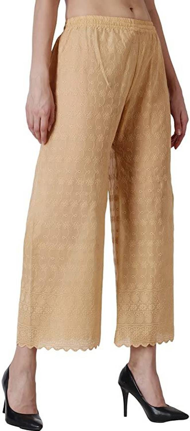 AMFABRICS Relaxed Women Beige Trousers