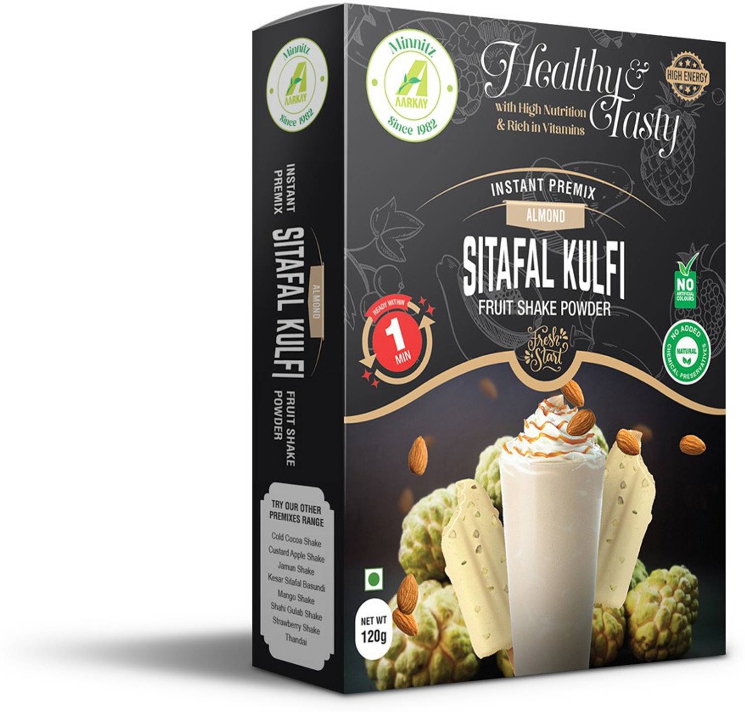 AARKAY Minnitz Delicious and Healthy Sitafal Kulfi Shake Powder