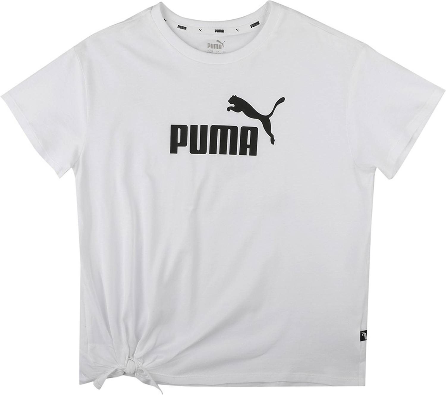Image of PUMA Girls Typography, Printed Cotton Blend Regular T Shirt
