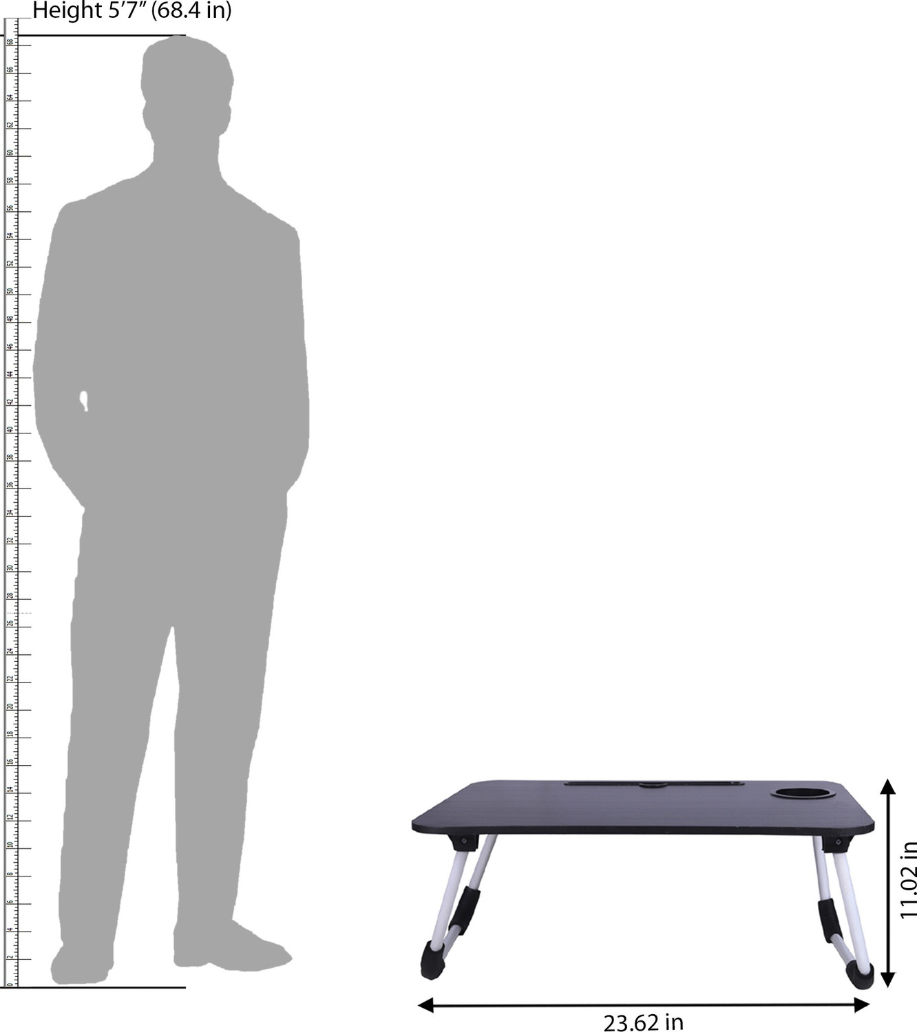 Image of FurniGully LAPTOP TABLE FOLDABLE001 Wood Portable Laptop Table