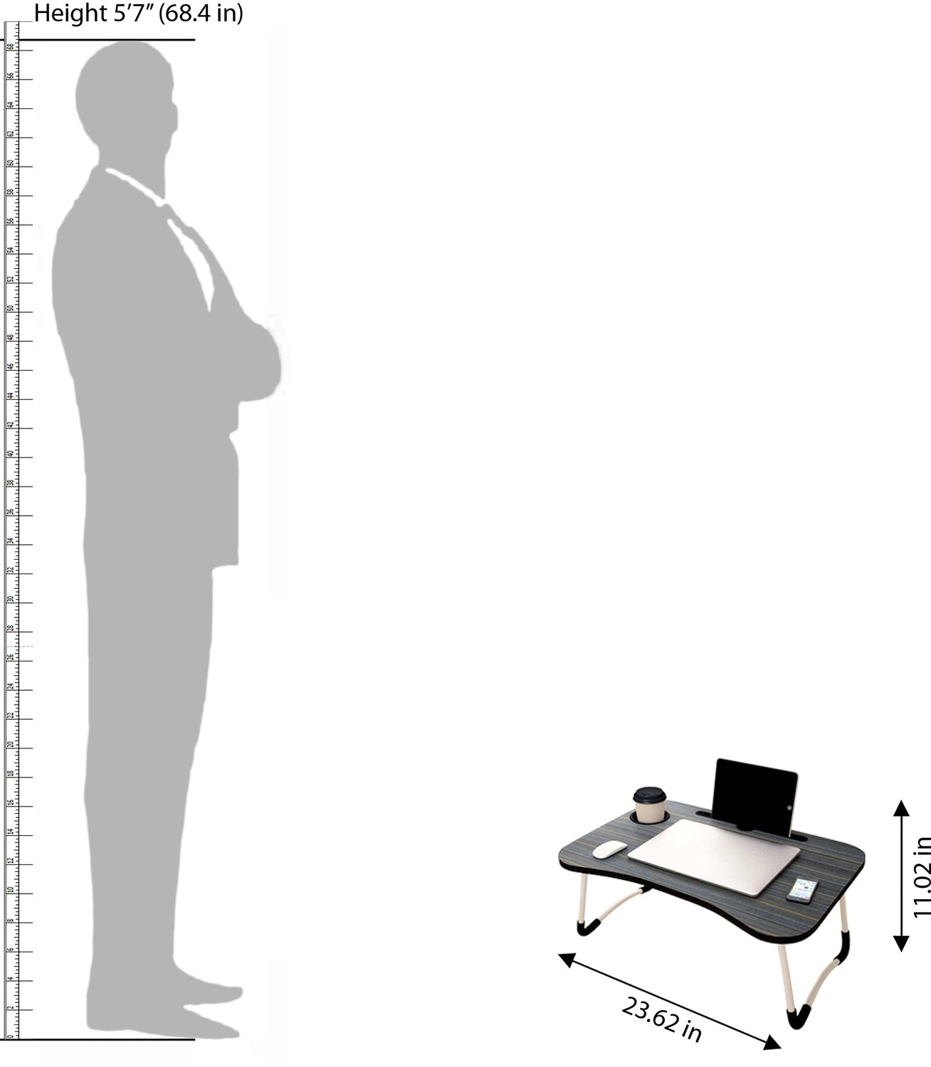 Image of FurniGully Wood Portable Laptop Table