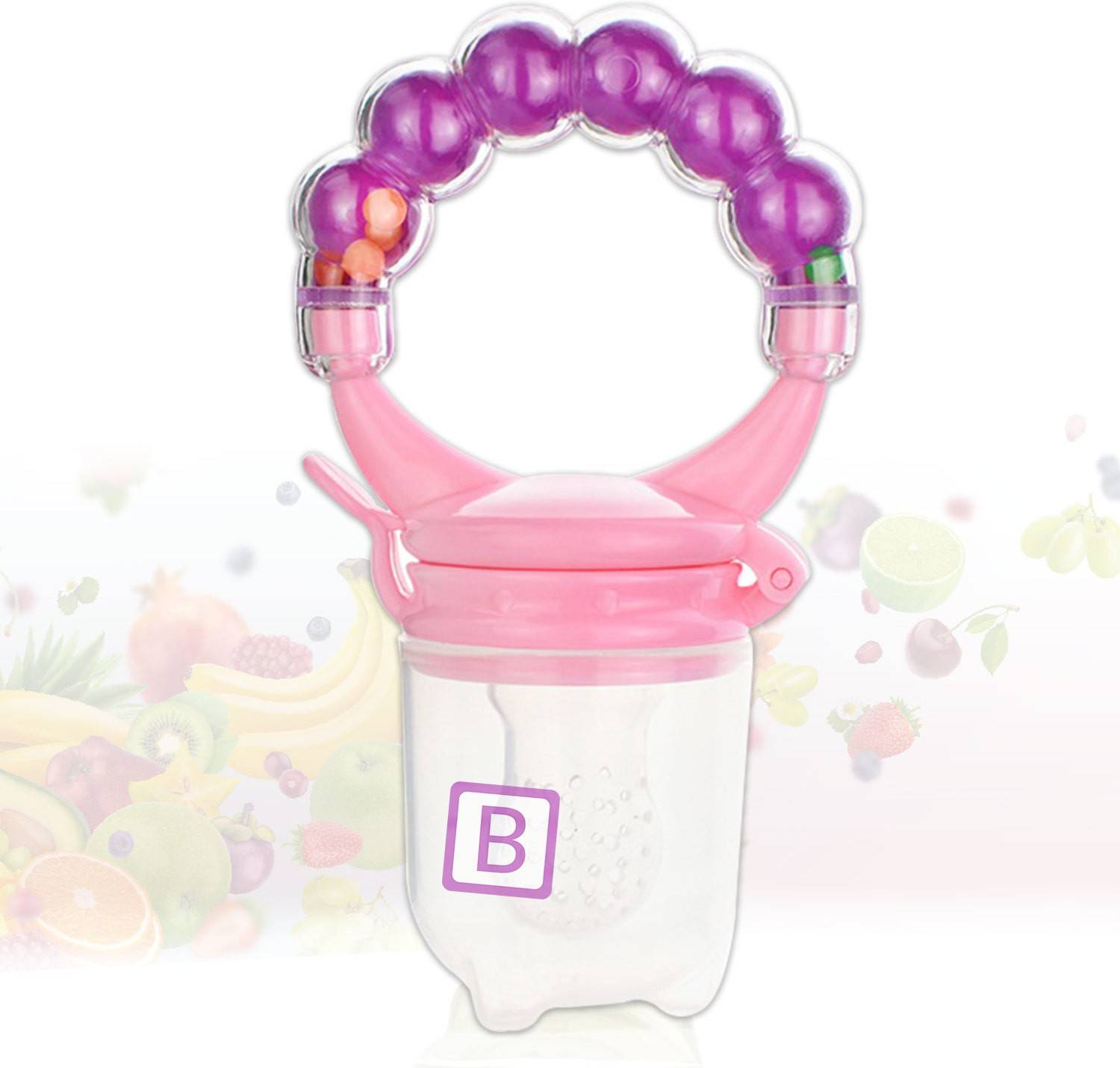Bembika Baby Nibbler Ring Purple Color, Baby Nibbler Pacifier (3 - 6 Months Baby). Feeder