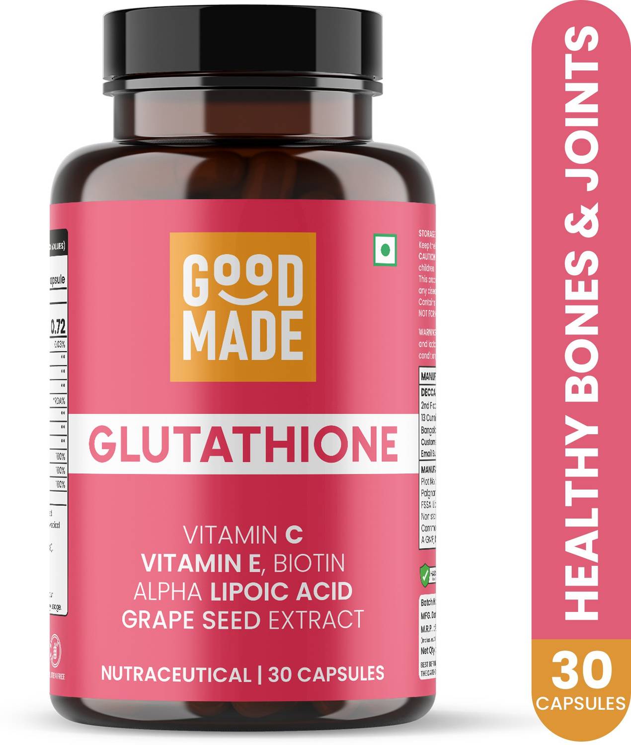 glutathione 400mg Integrative Therapeutics Cell Defense - Supplement with 400 mg Reduced Glutathione, L-Cysteine, and Anthocyanins from Botanical Blend GOODMADE Glutathione 400mg With Vitamin