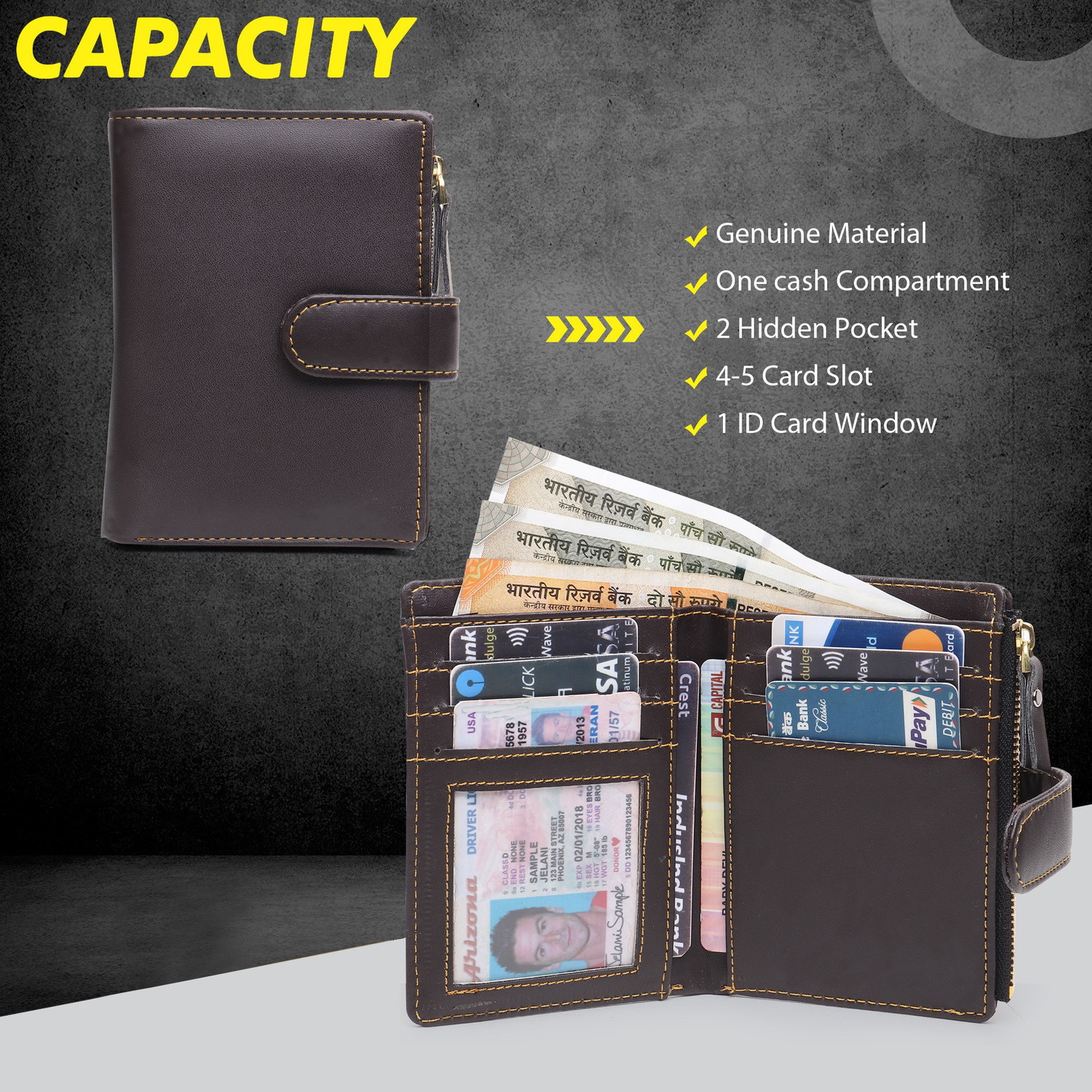 Image of TnW Lifestyle Women Casual Brown Artificial Leather Wallet