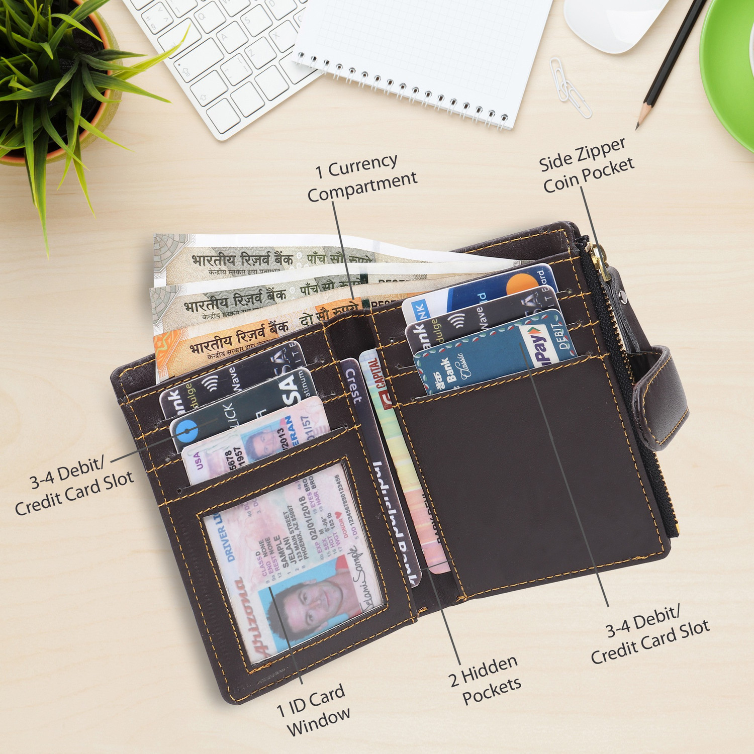 Image of TnW Lifestyle Women Casual Brown Artificial Leather Wallet
