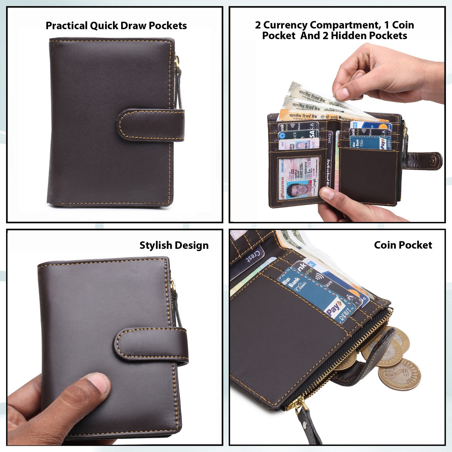 Image of TnW Lifestyle Women Casual Brown Artificial Leather Wallet