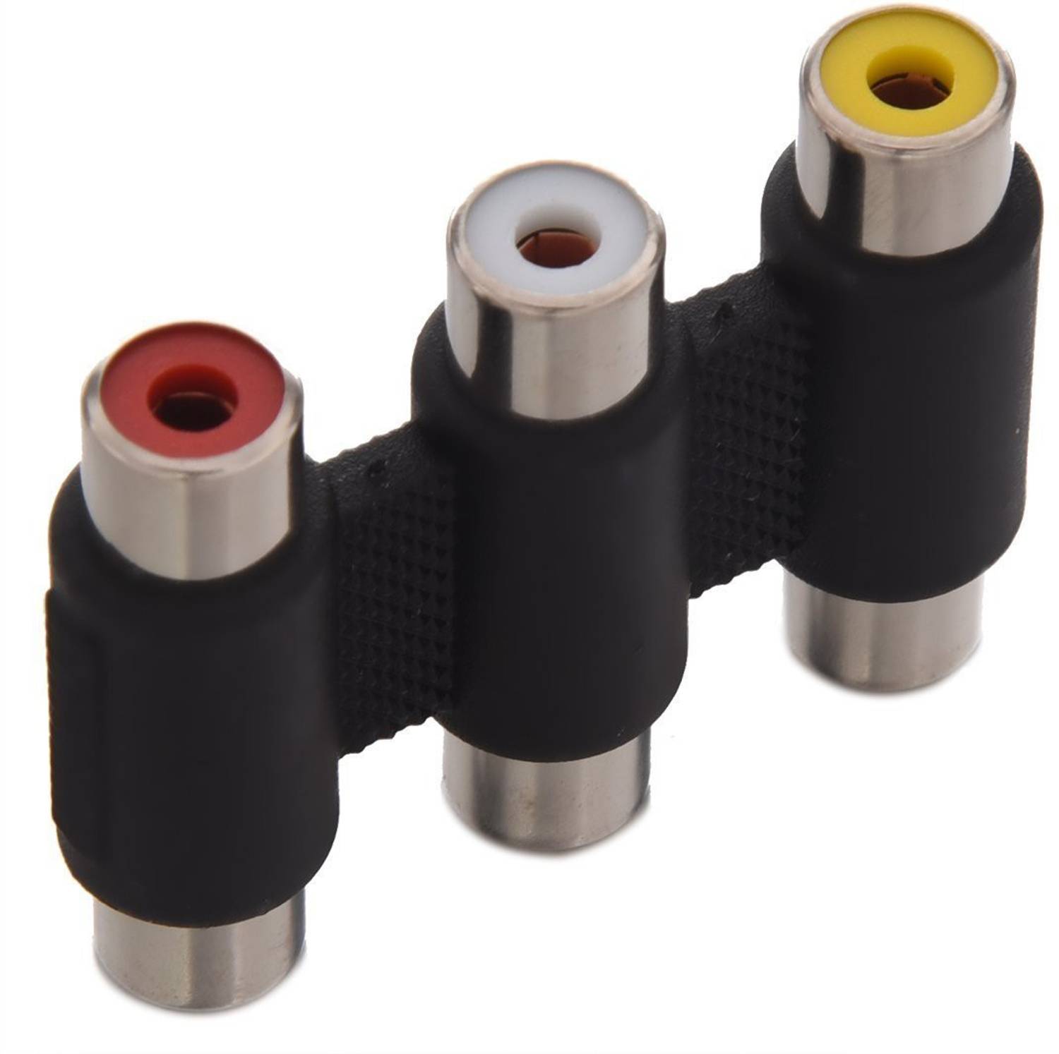 Sage TV-out Cable 3 RCA Female to Female Joitner Audio/Video Cable Connector (Pack of 2)