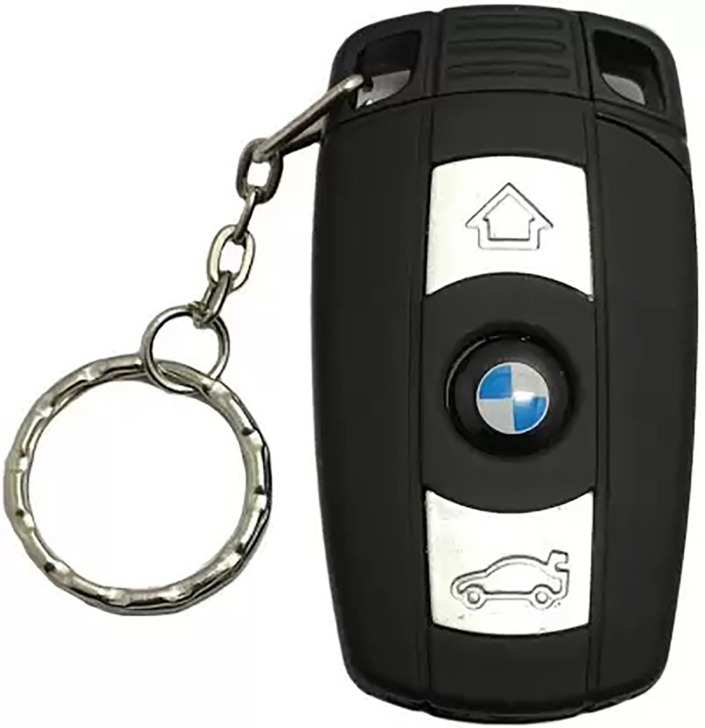 Image of VIOVI BMW Car Keychain Shape Windproof and Refillable Cigarette Lighter With LED Light Plastic Gas Lighter (Black, Pack of 1)