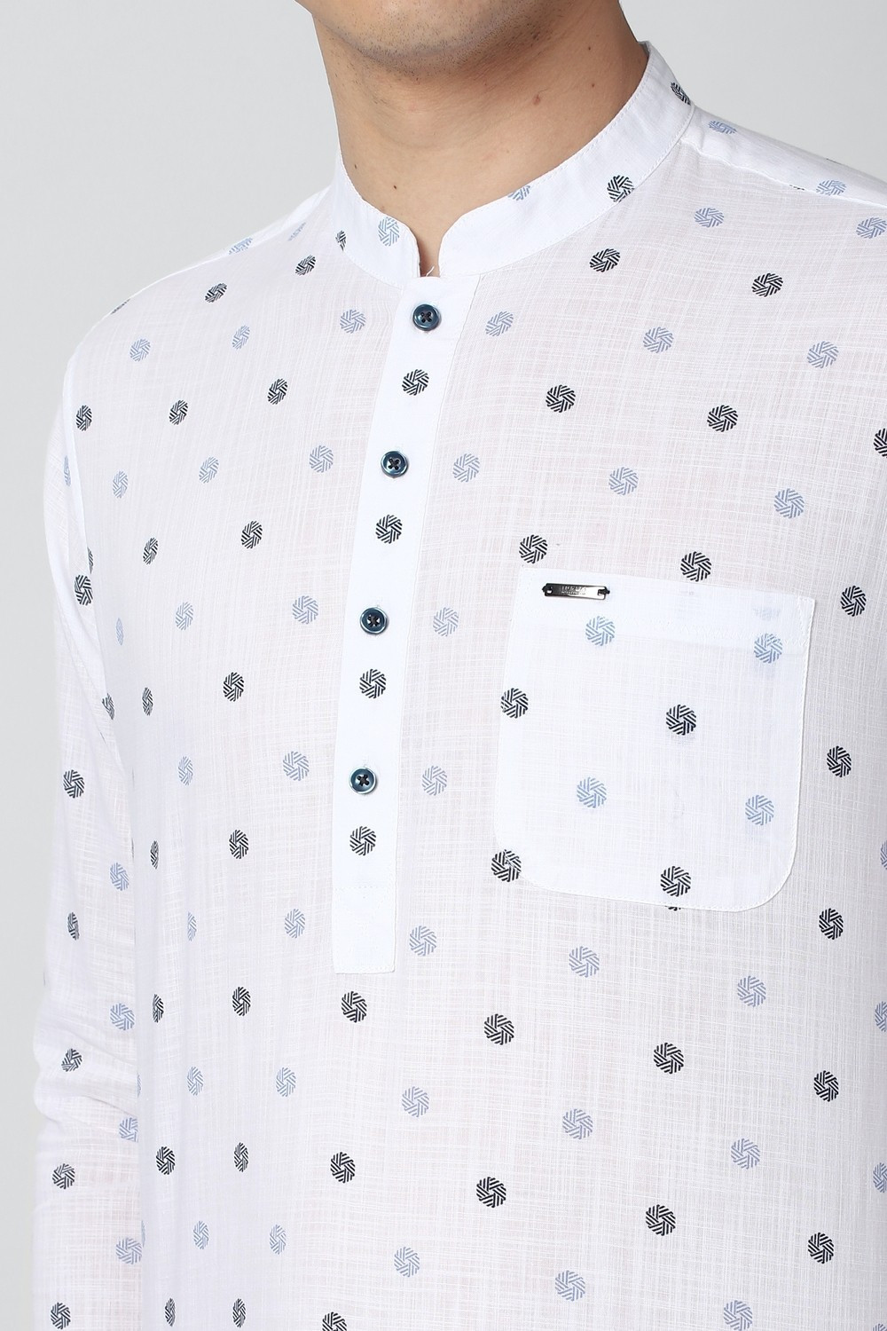 Image of PETER ENGLAND Men Printed Straight Kurta