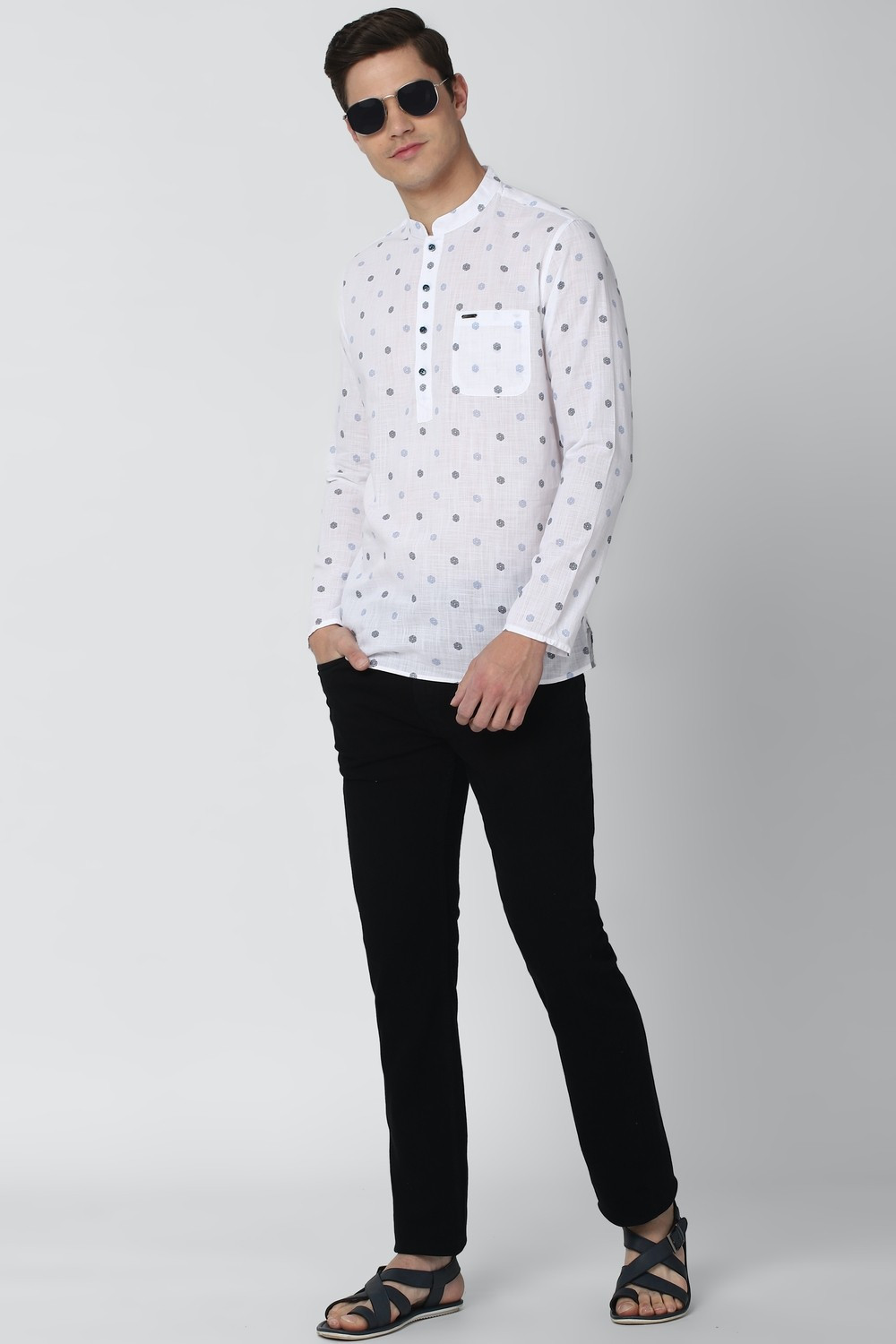 Image of PETER ENGLAND Men Printed Straight Kurta