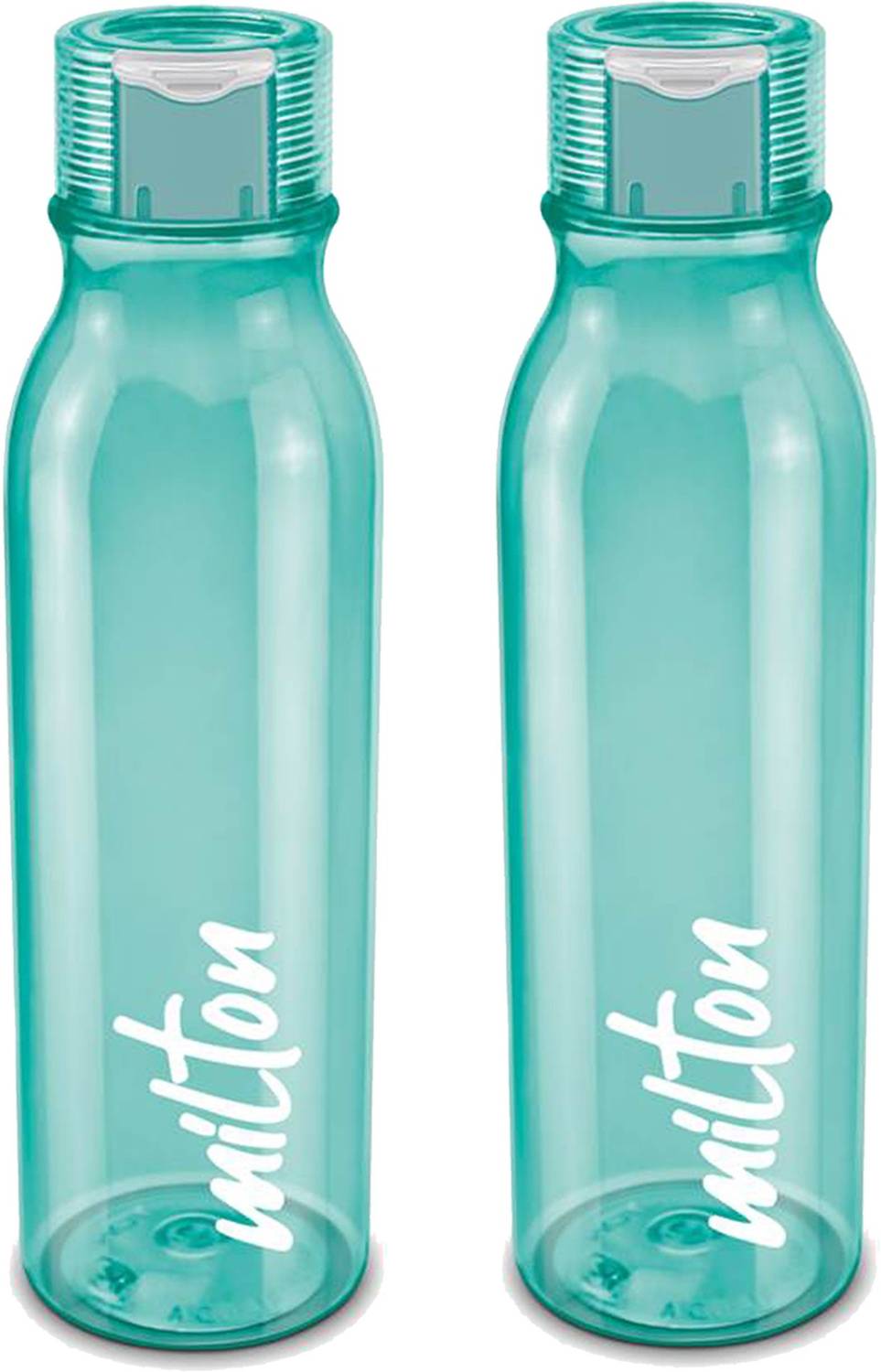 MILTON Name Tag Pet Water Bottle, Set of 2, Green 1000 ml PET Bottle