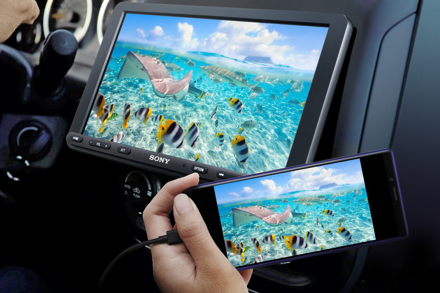 Image of SONY XAV-AX8000 with Bluetooth with Android Auto, Apple Car Play and WebLink Car Stereo