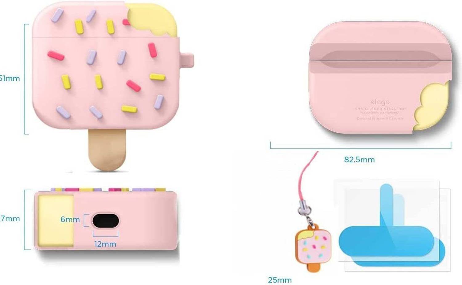 KHR Back Cover for Apple AirPods Pro | Cute Icecream Character