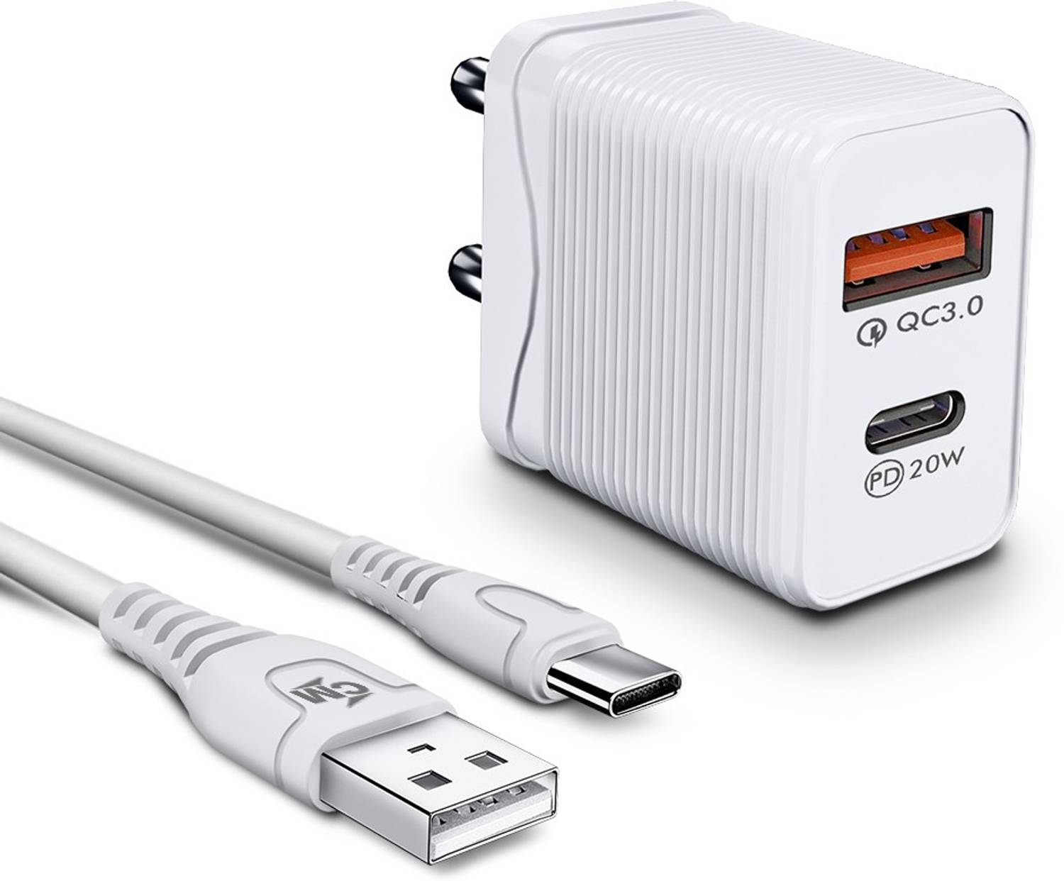 Callmate 20 W Qualcomm 3.0 3 A Wall Charger for Mobile with Detachable Cable