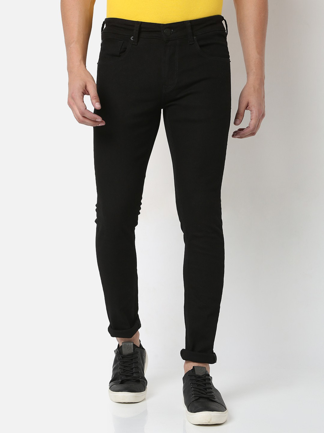 Image of Spykar Super Skinny Men Black Jeans
