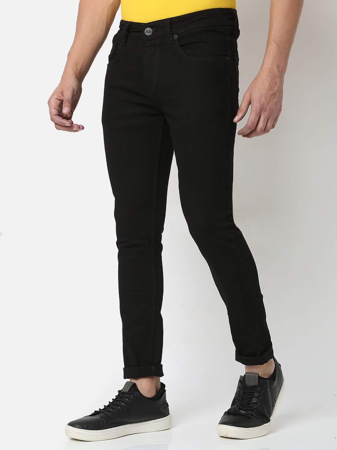 Image of Spykar Super Skinny Men Black Jeans