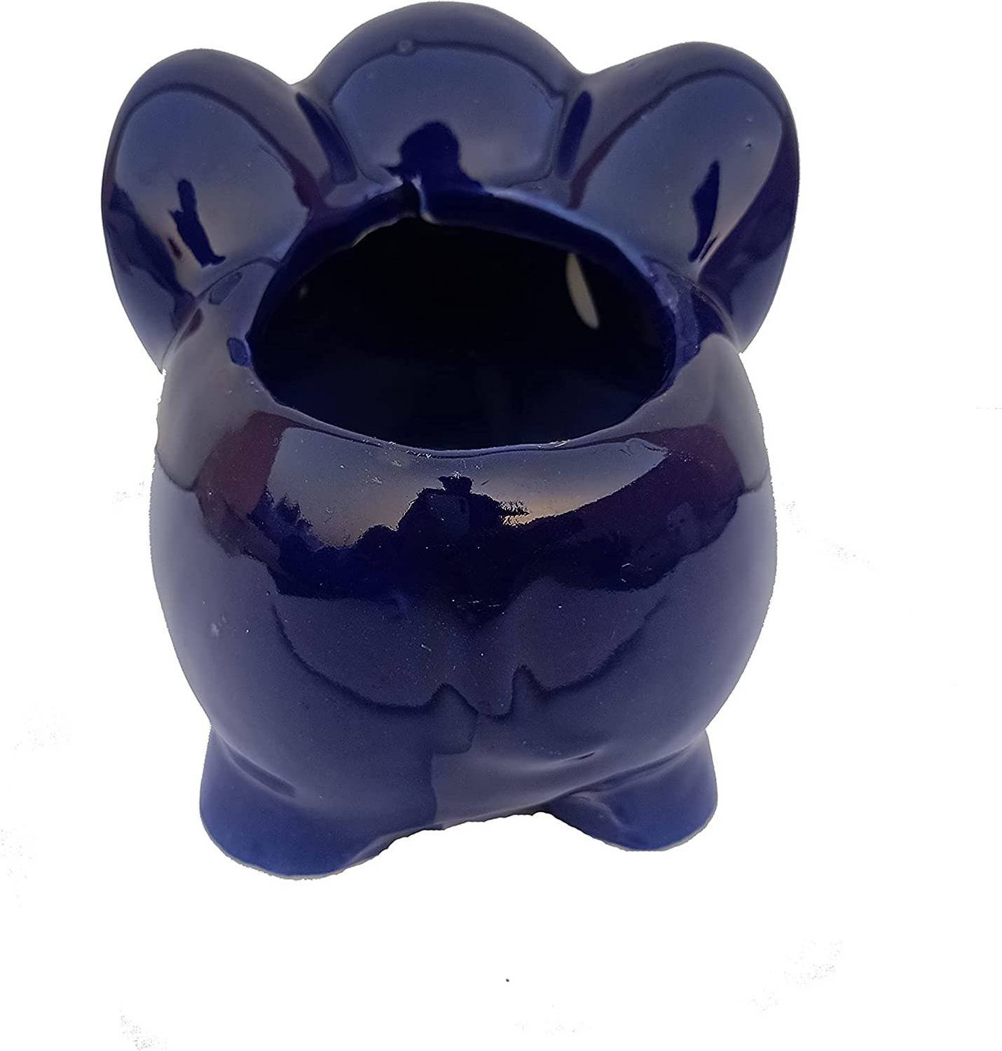 Luminescence Enterprises Ceramic Elephant Shaped Planter, Blue