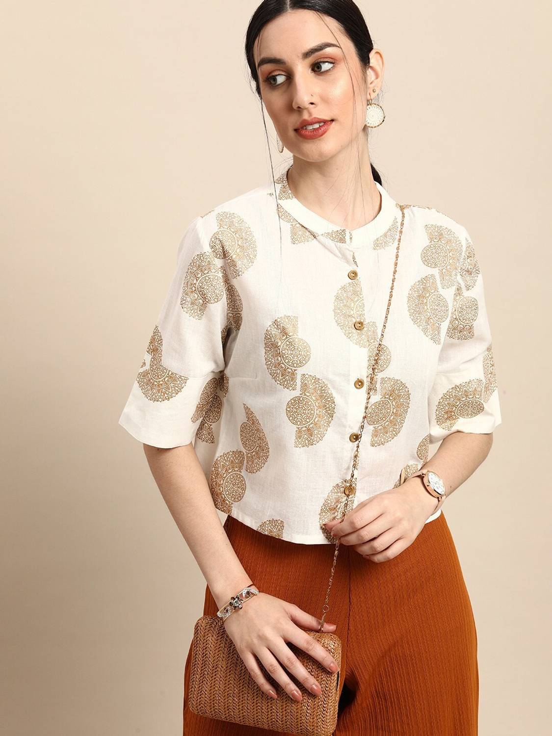 ANOUK Casual Printed Women White Top