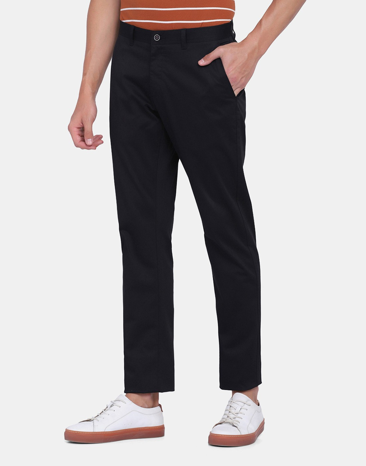 Image of Blackberrys Slim Fit Men Black Trousers