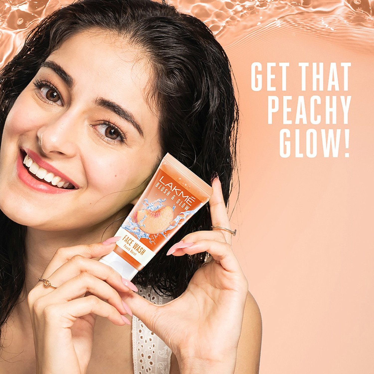 Image of Lakme Blush and Glow Peach Extracts Gel Face Wash