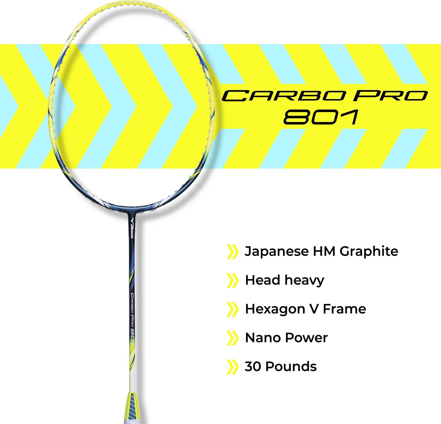 MIZUNO Carbo Pro 803 (Japanese HM graphite, 30 LBS) Orange, Blue