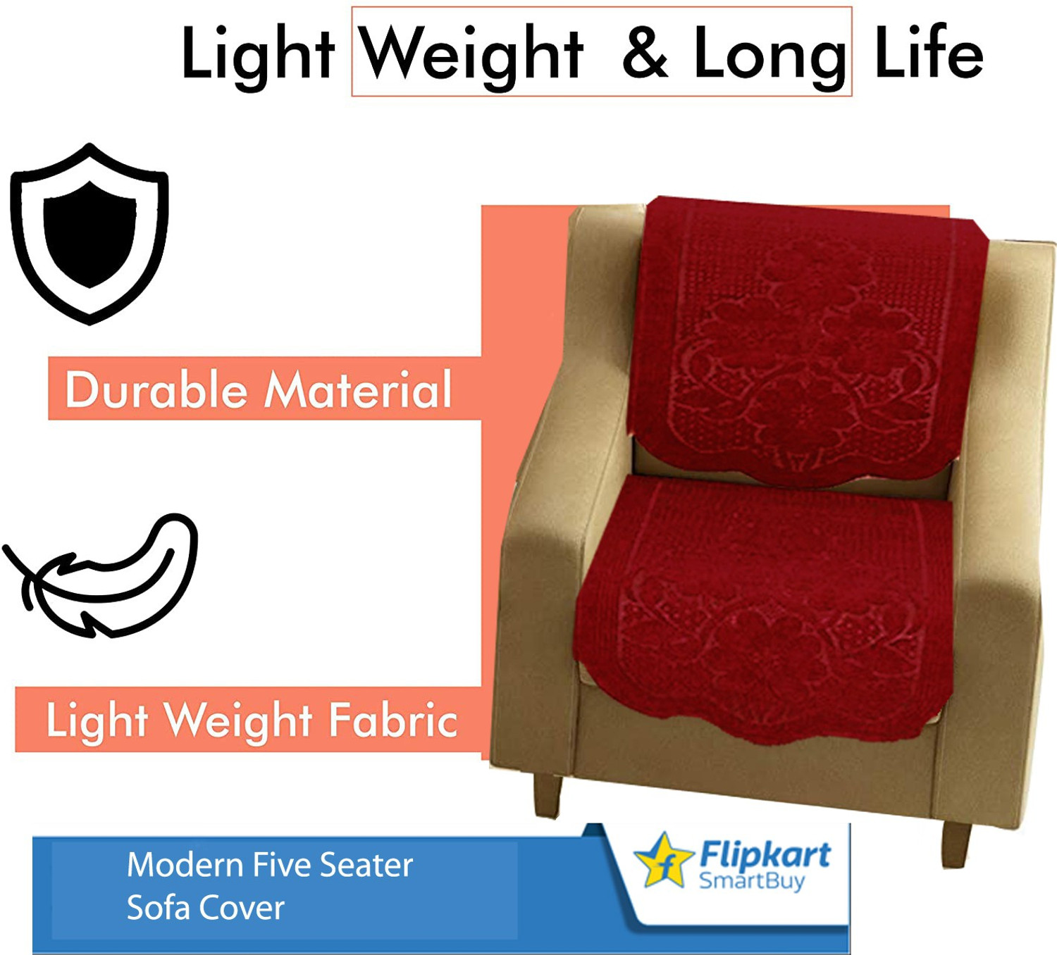 Image of SMARTBUY Cotton 3+1+1 Seater Sofa Floral Cover