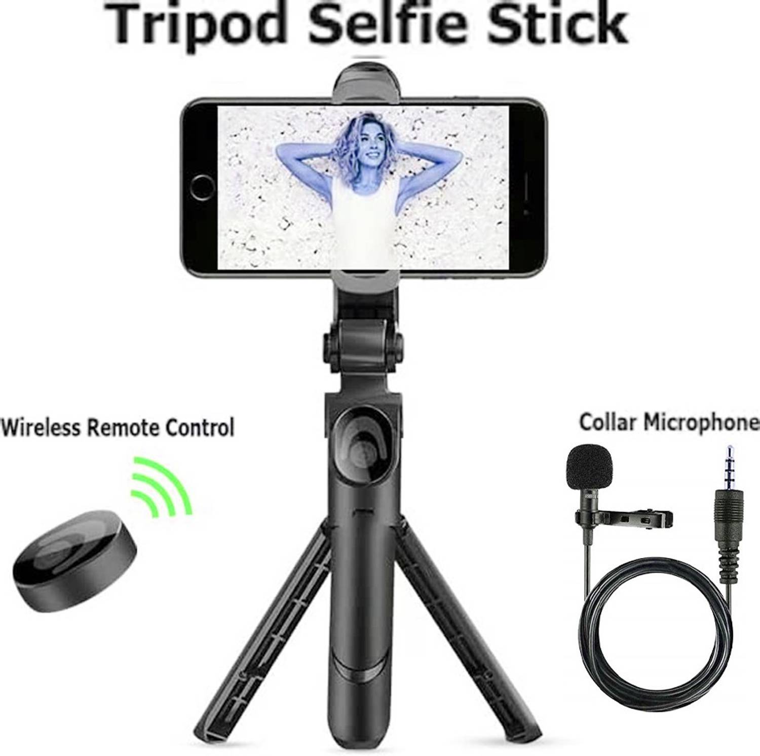 Planetoid OG Quality Latest Xt02 Tripod Selfie Stick With Collar mic 3.5mm Jack Tripod, Tripod Kit, Tripod Bracket, Tripod Ball Head