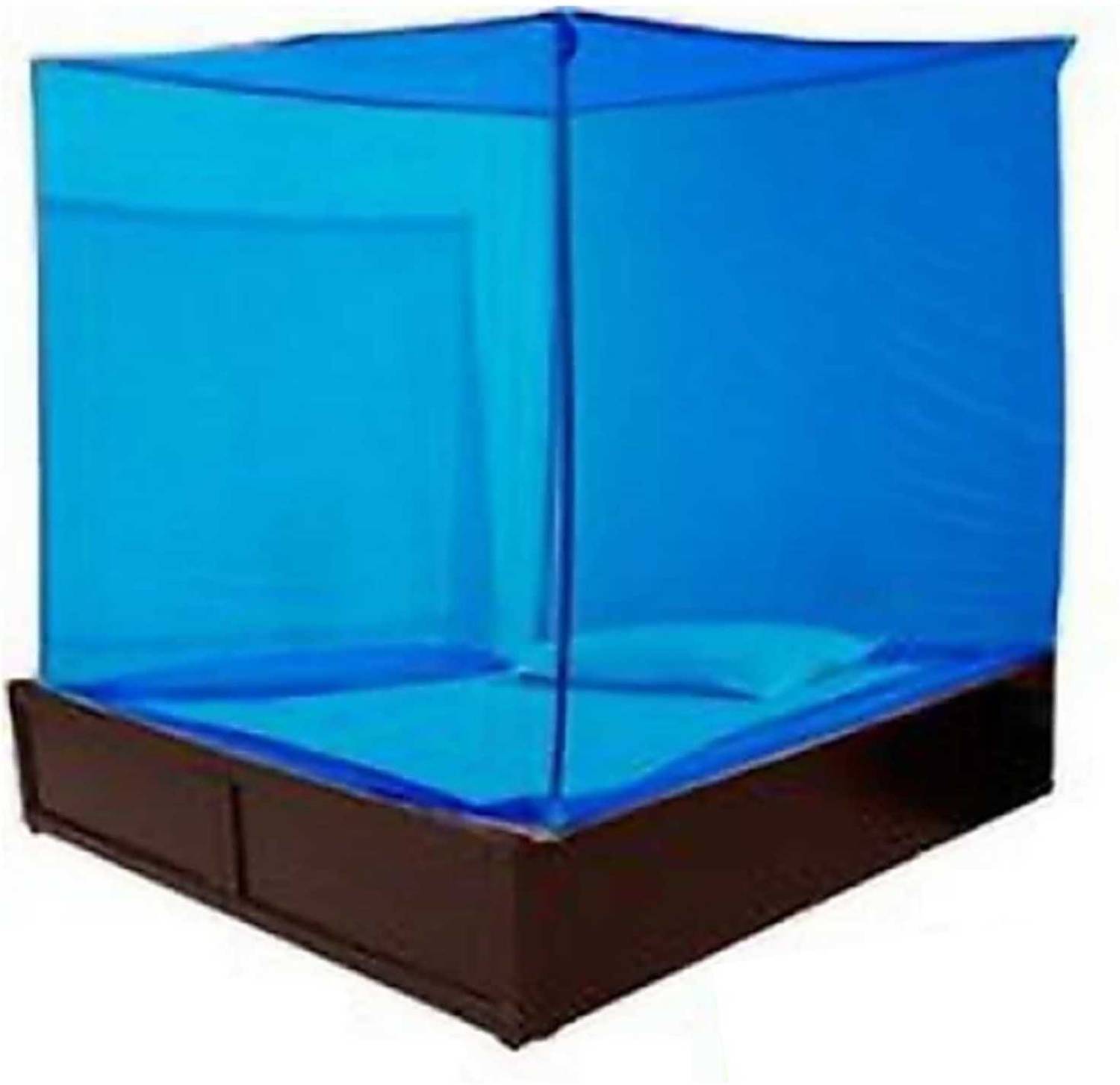 Aone 78" X 78" X 60" SPL QUALITY HANGING KING SIZE DOUBLE BED BLUE COLOR Polyester Washable Adults Mosquito Net