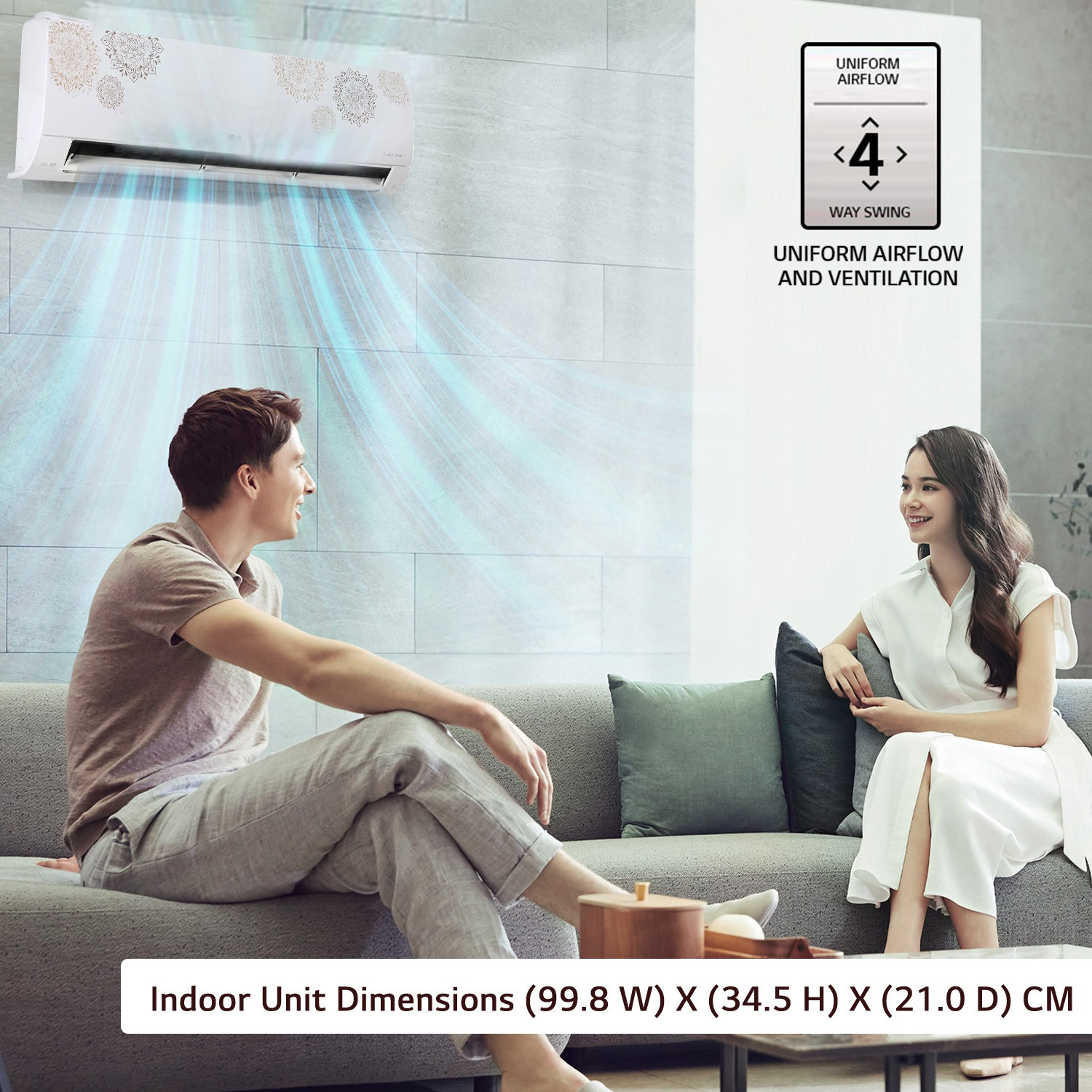 Image of LG 2022 Model 1.5 Ton 5 Star Split Inverter AI, 4 Way Swing, HD Filter with Anti-Virus Protection Designer Series AC
