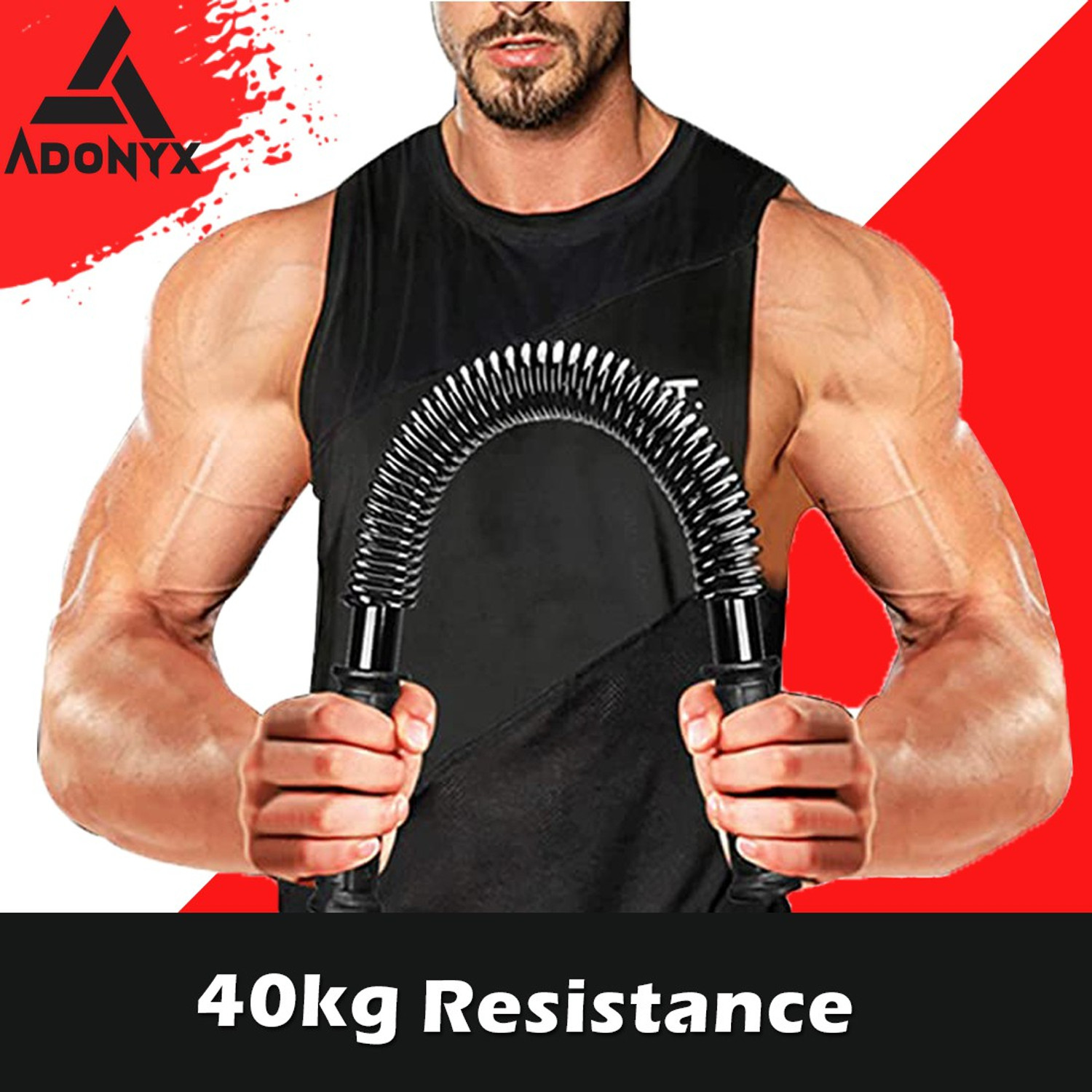 Image of ADONYX Power Twister Bar Upper Body Strength Training Workout Heavy Duty Arm Builder Multi-training Bar