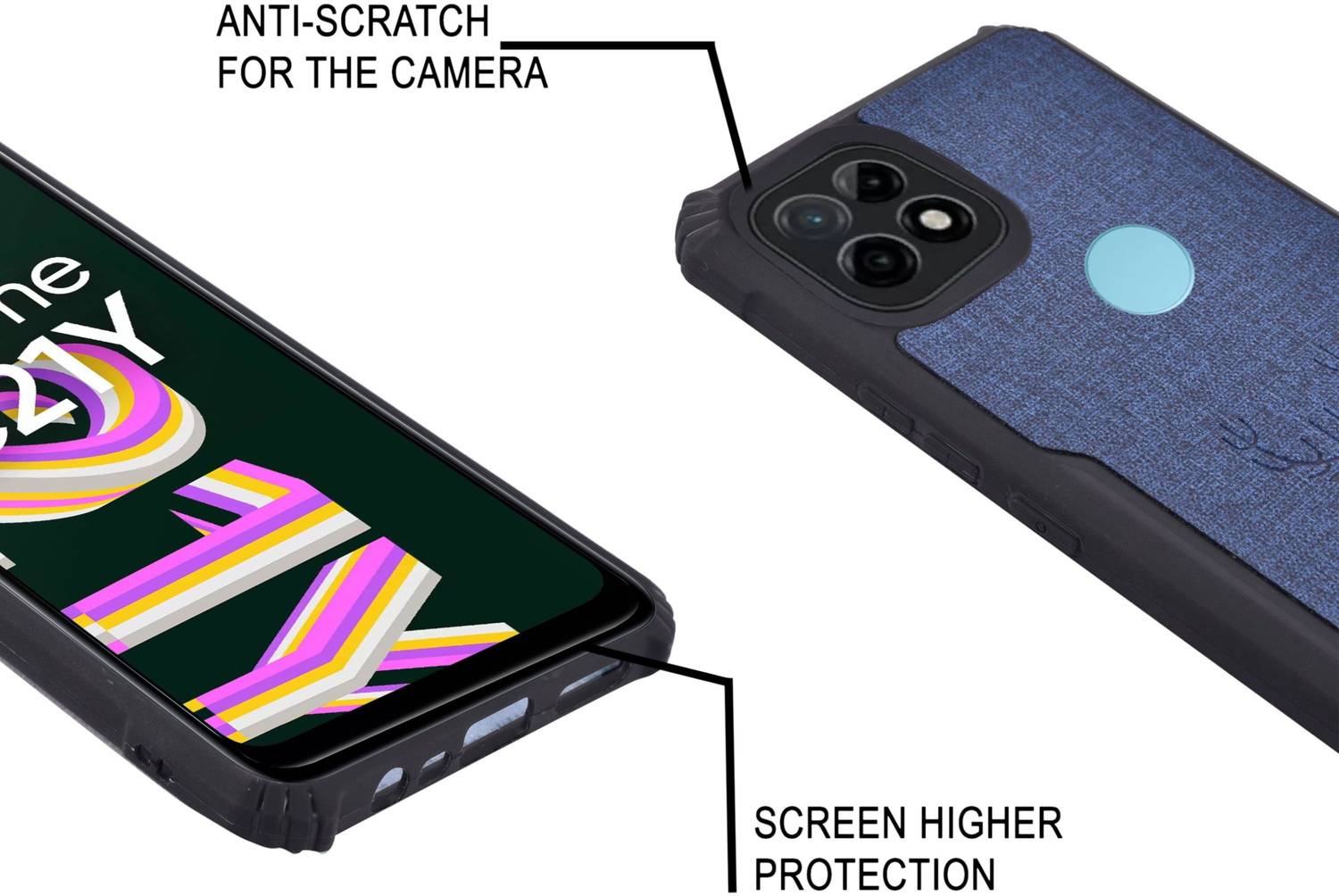 Cover Custodia per REALME C21 / REALME C21-Y C21Y +Pellicola in Vetro Temperato