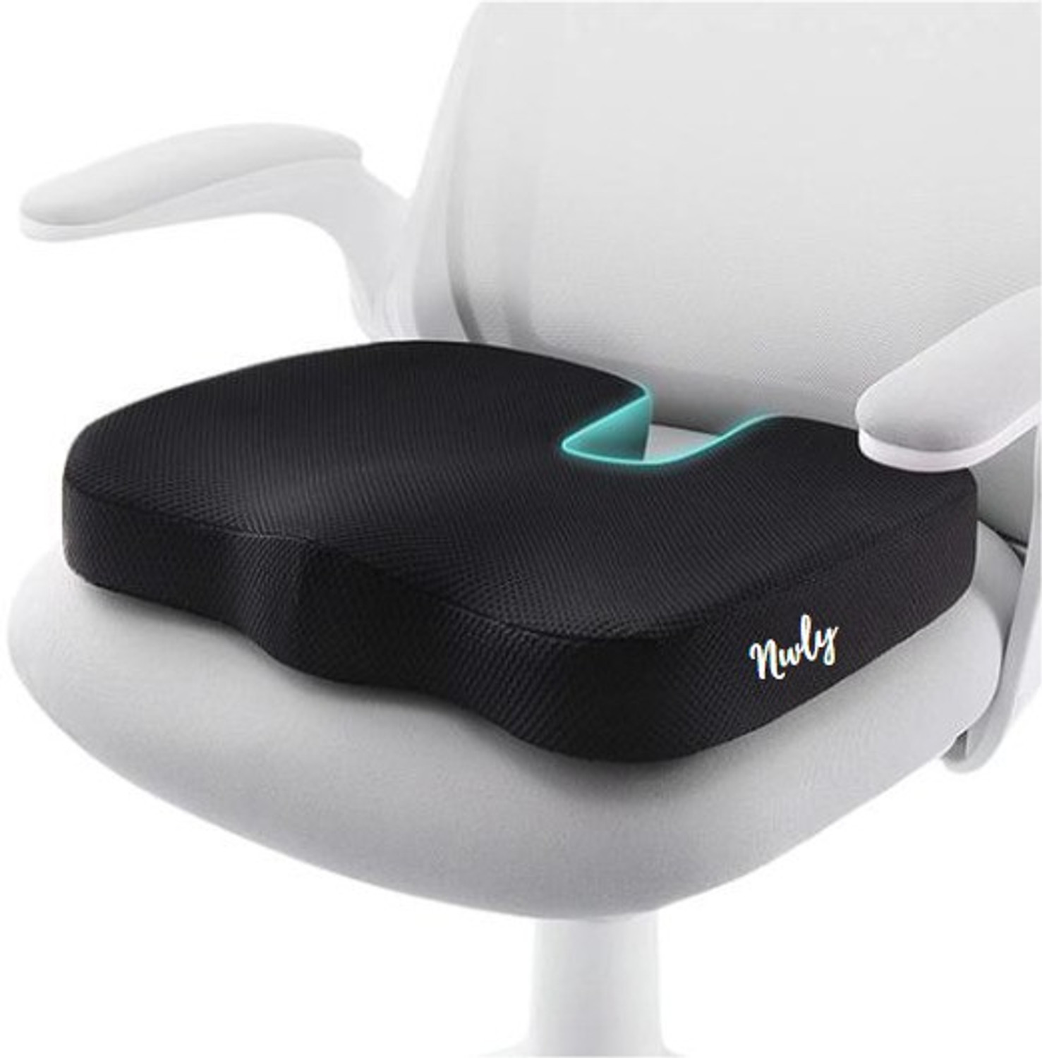 Image of NWLY Coccyx Seat Cushion Pillow for Office Chair Tailbone, Sciatica, Lower Pain Back / Lumbar Support