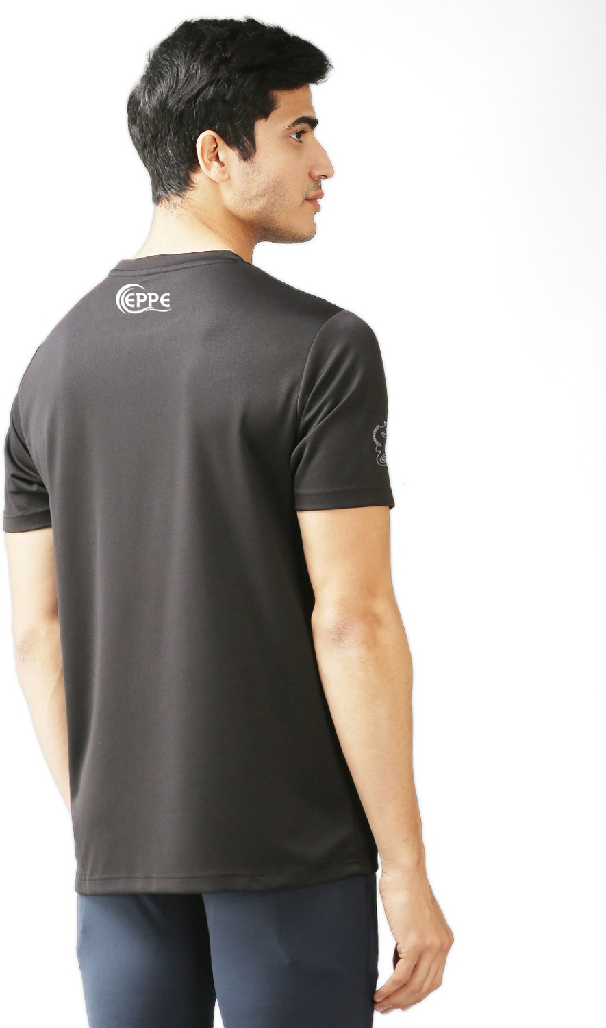 Image of EPPE Printed Men Round Neck Black T-Shirt