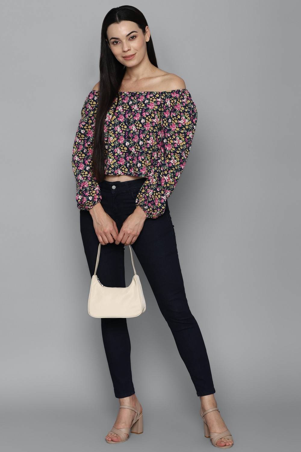 Allen Solly Casual Printed Women Black Top