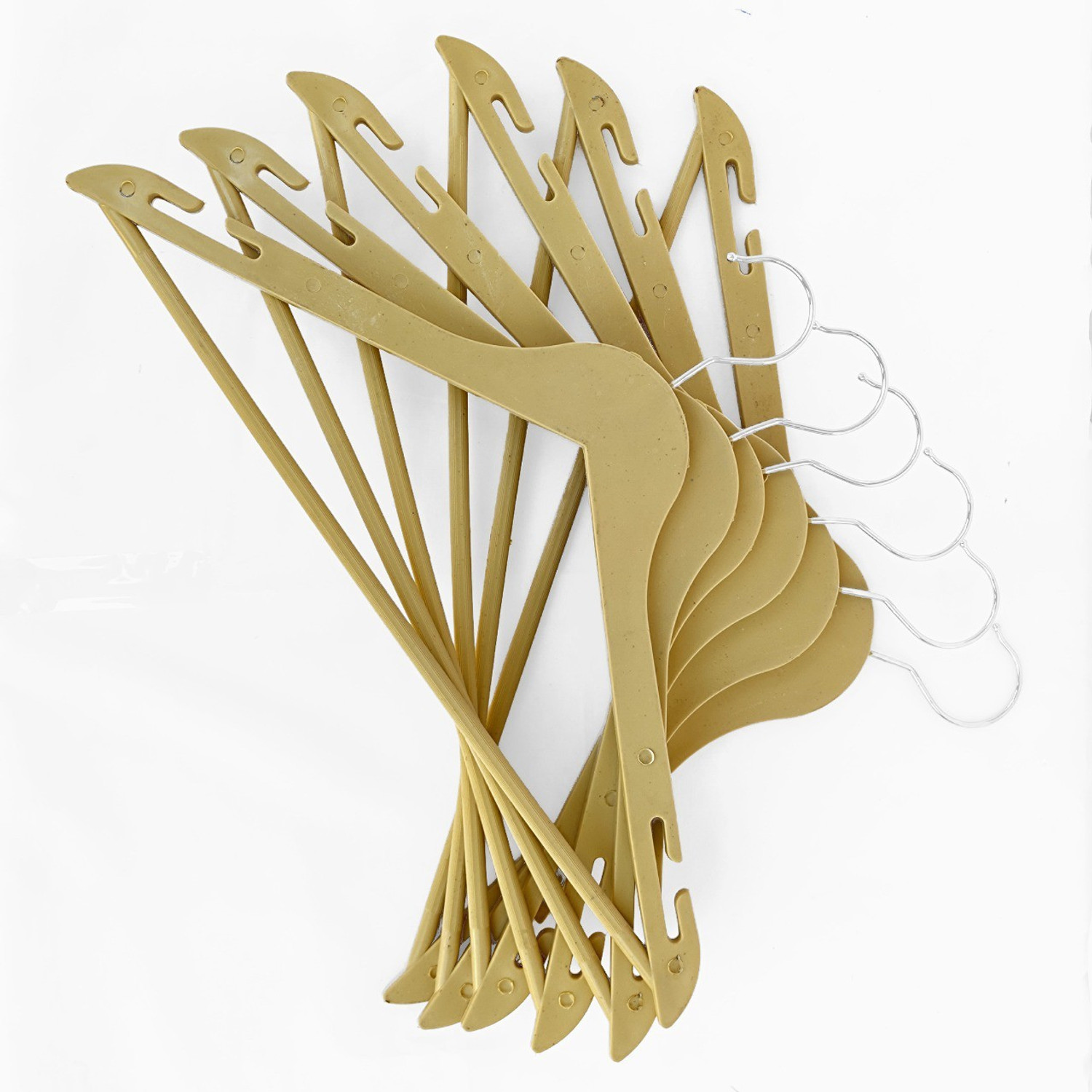 Image of connecticut Hangers with Non-Slip Bar and Precisely Cut 360 Degree Swivel (Cream 50 pcs ) Plastic Shirt Pack of 50 Hangers For Shirt