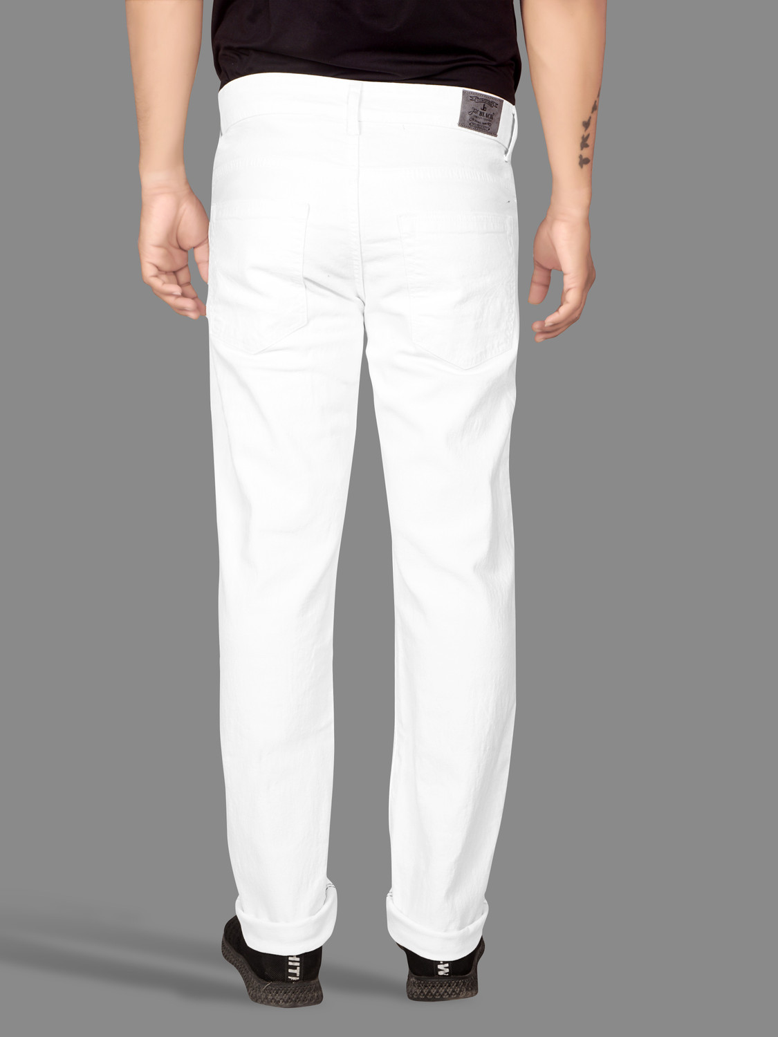 Image of JUST BLACK Regular Men White Jeans