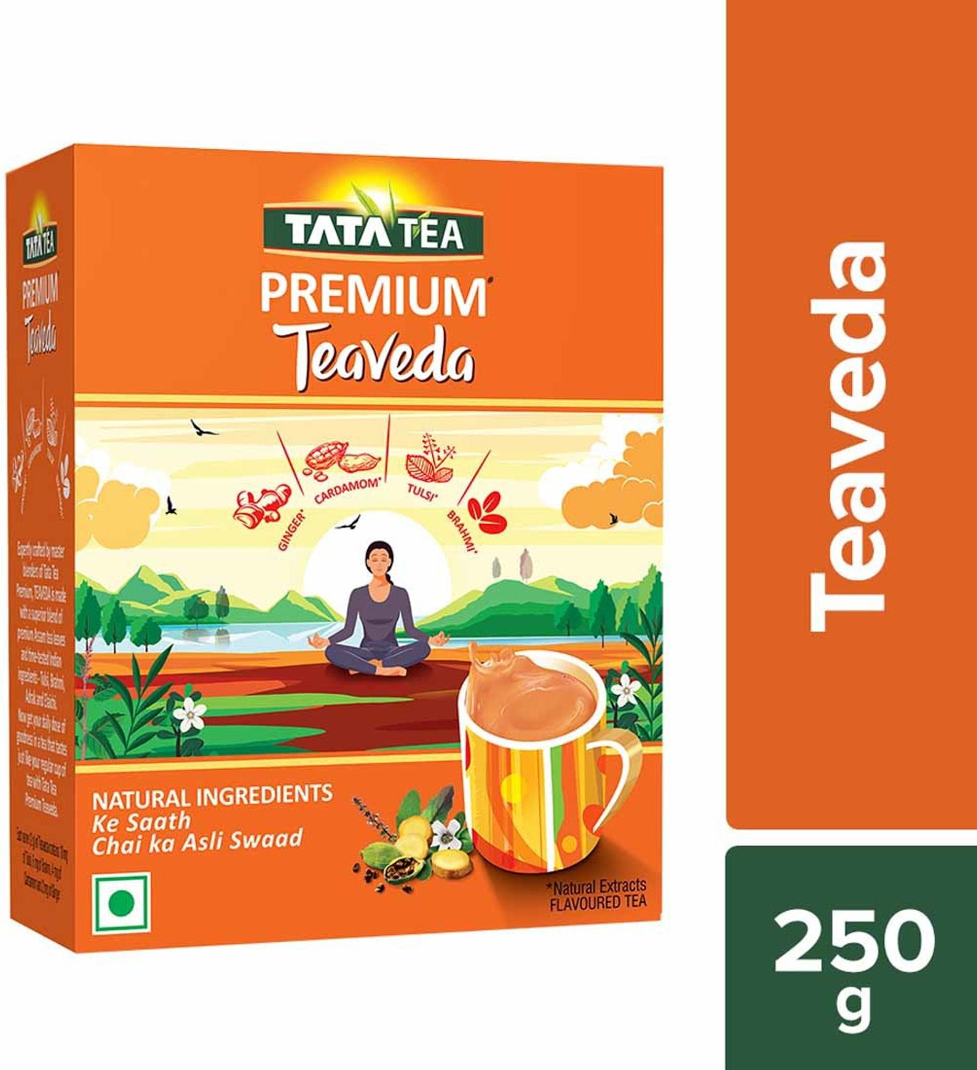 Image of Tata Tea Premium Teaveda Tulsi, Cardamom, Ginger Black Tea Box