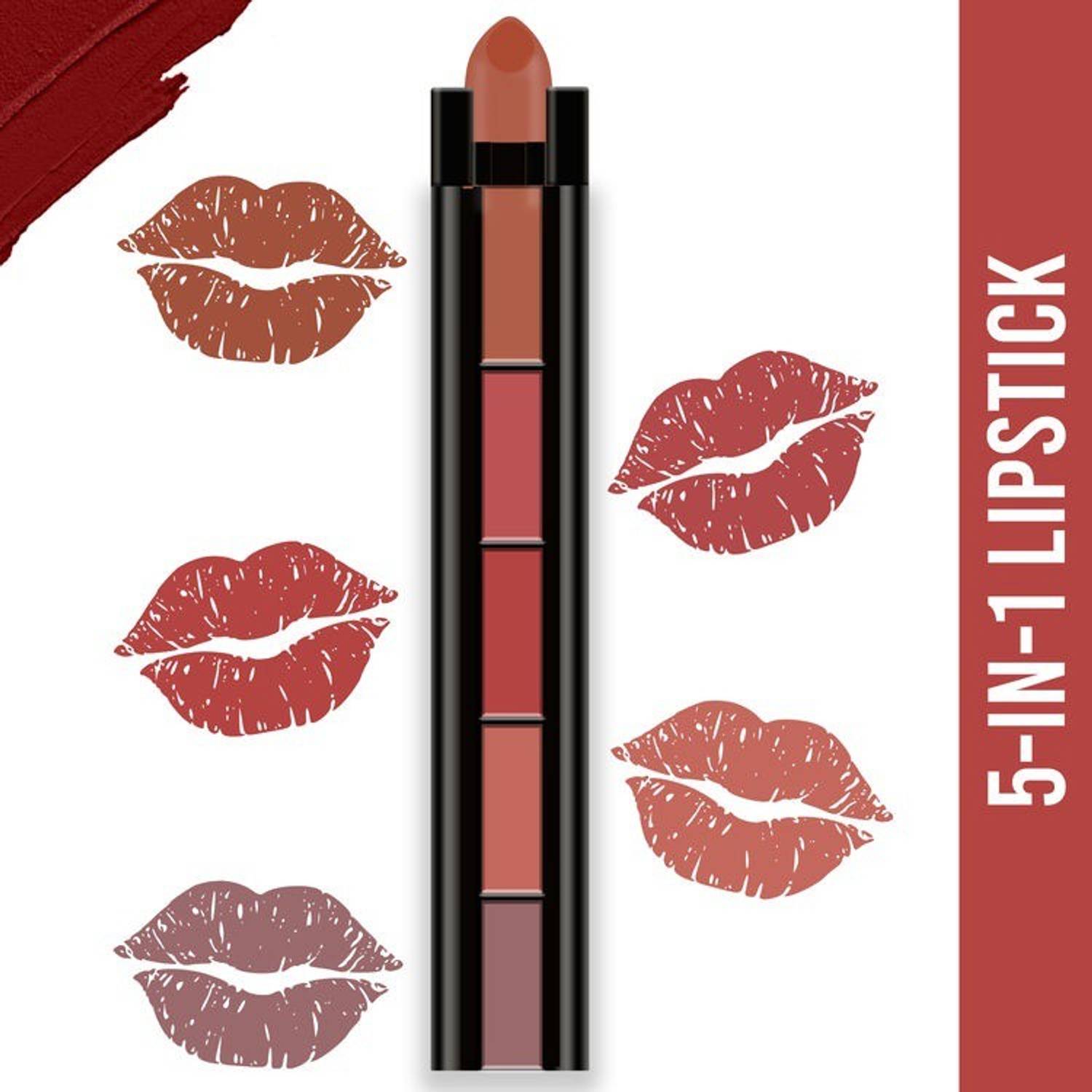 Lipstreat Fabulous Matte Shades 5 in 1 Lipsticks - Nude Edition