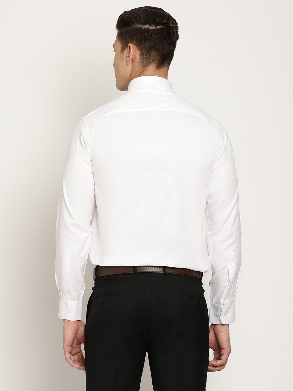 Image of CANTABIL Men Solid Formal White Shirt
