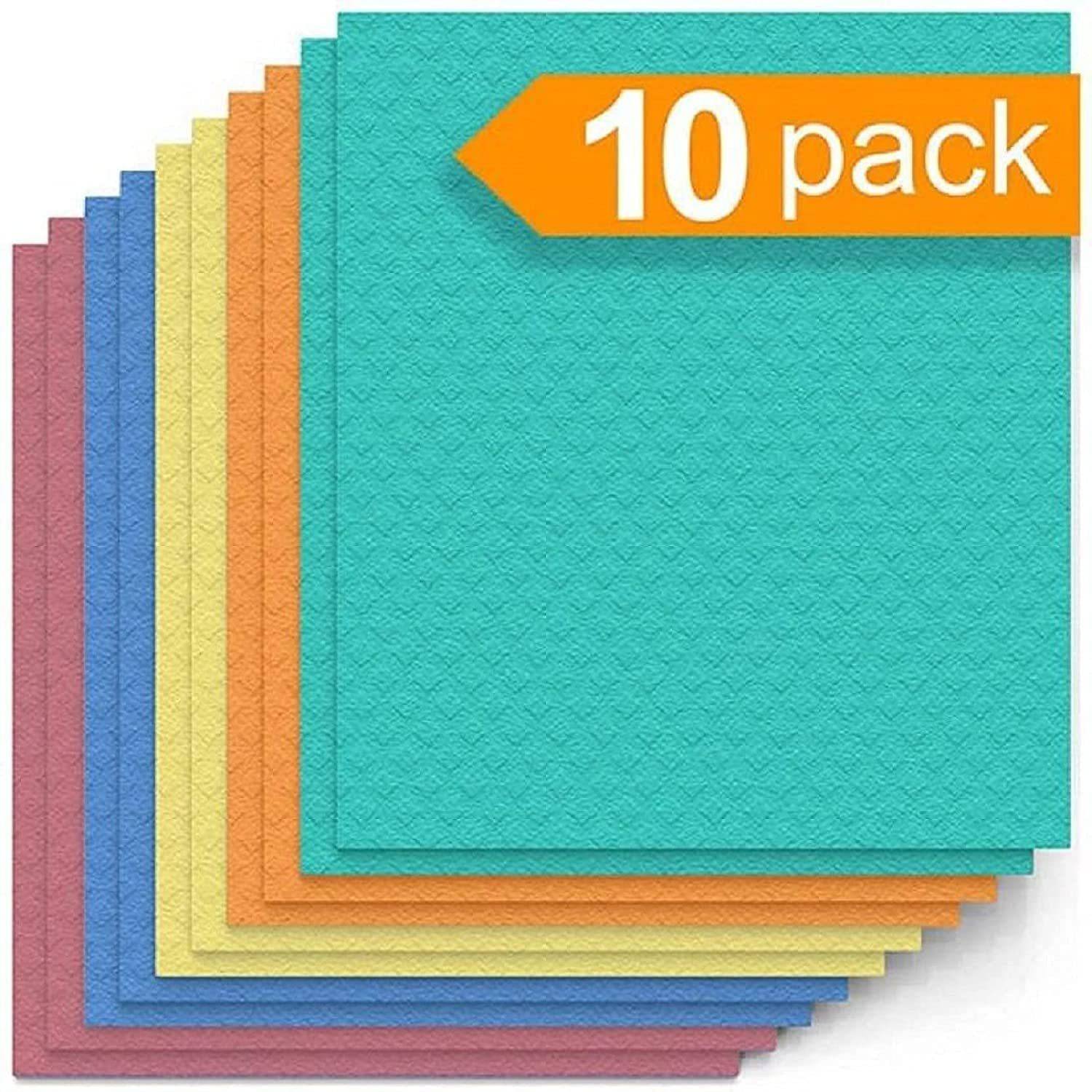 ShopiMoz Kitchen Cleaning Sponge Wipes with Super Absorbent Biodegradable Cellulose Sponge Wipe, Scrub Pad, Scrub Sponge — Cleaning Tools
