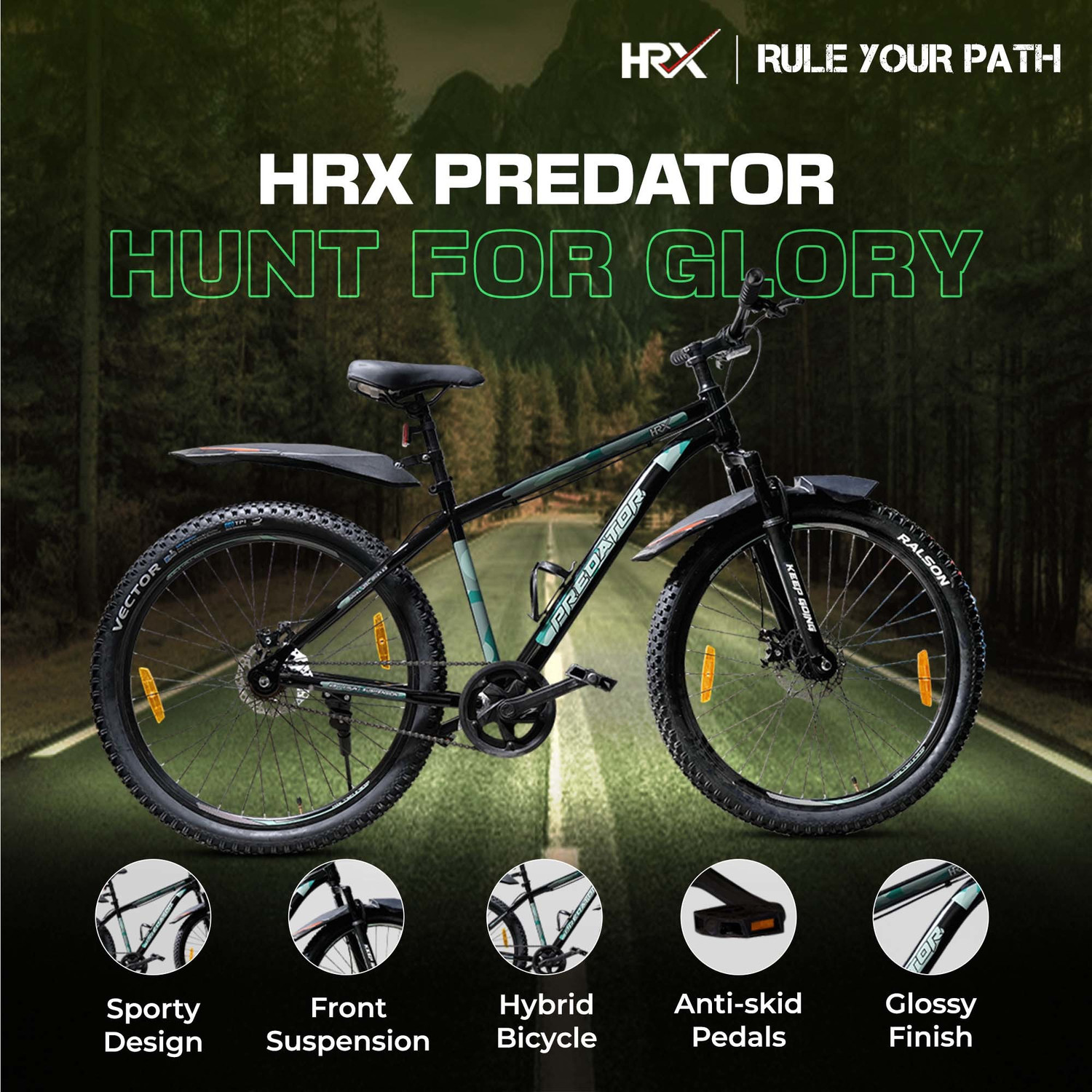 Image of HRX Predator with Front Suspension and Dual Disc Brakes 85% Assembled 29 T (inch) Mountain Cycle