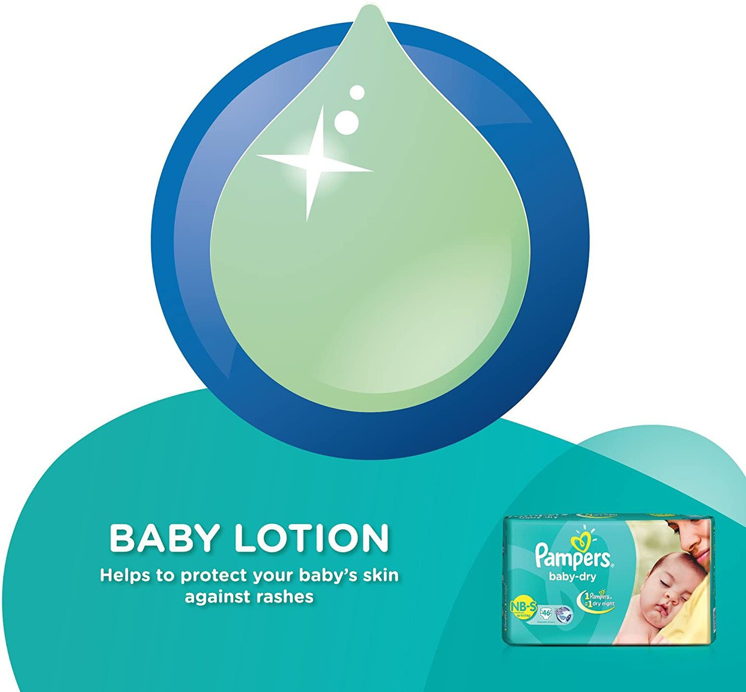 Image of Pampers Baby-Dry Diapers Tape Diapers - M