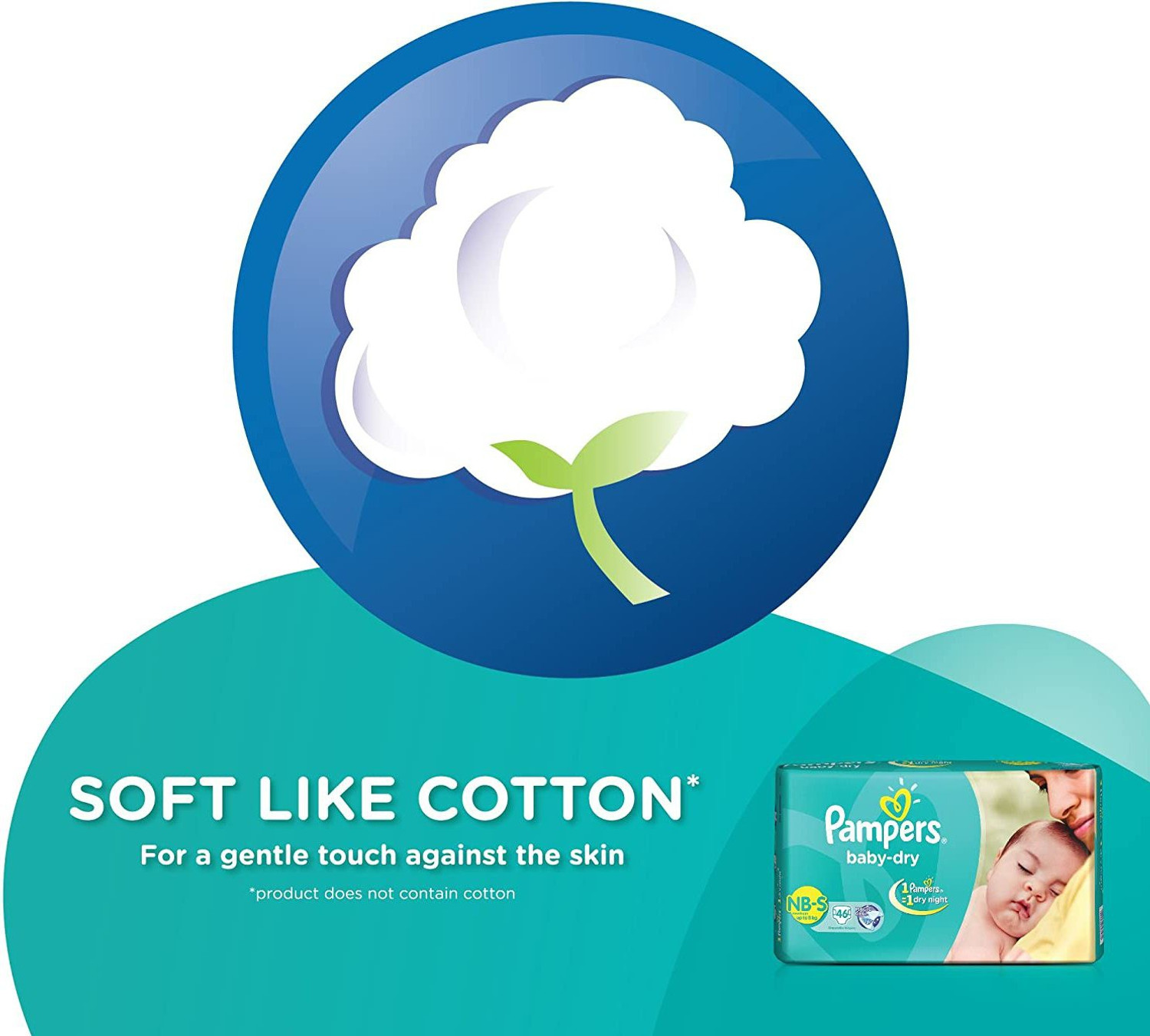 Image of Pampers Baby-Dry Diapers Tape Diapers - M