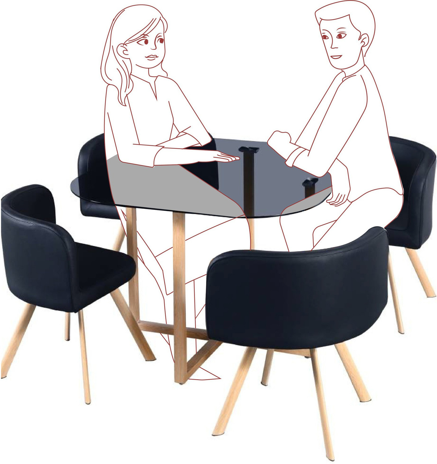 Image of Flipkart Perfect Homes Atiu Metal 4 Seater Dining Set