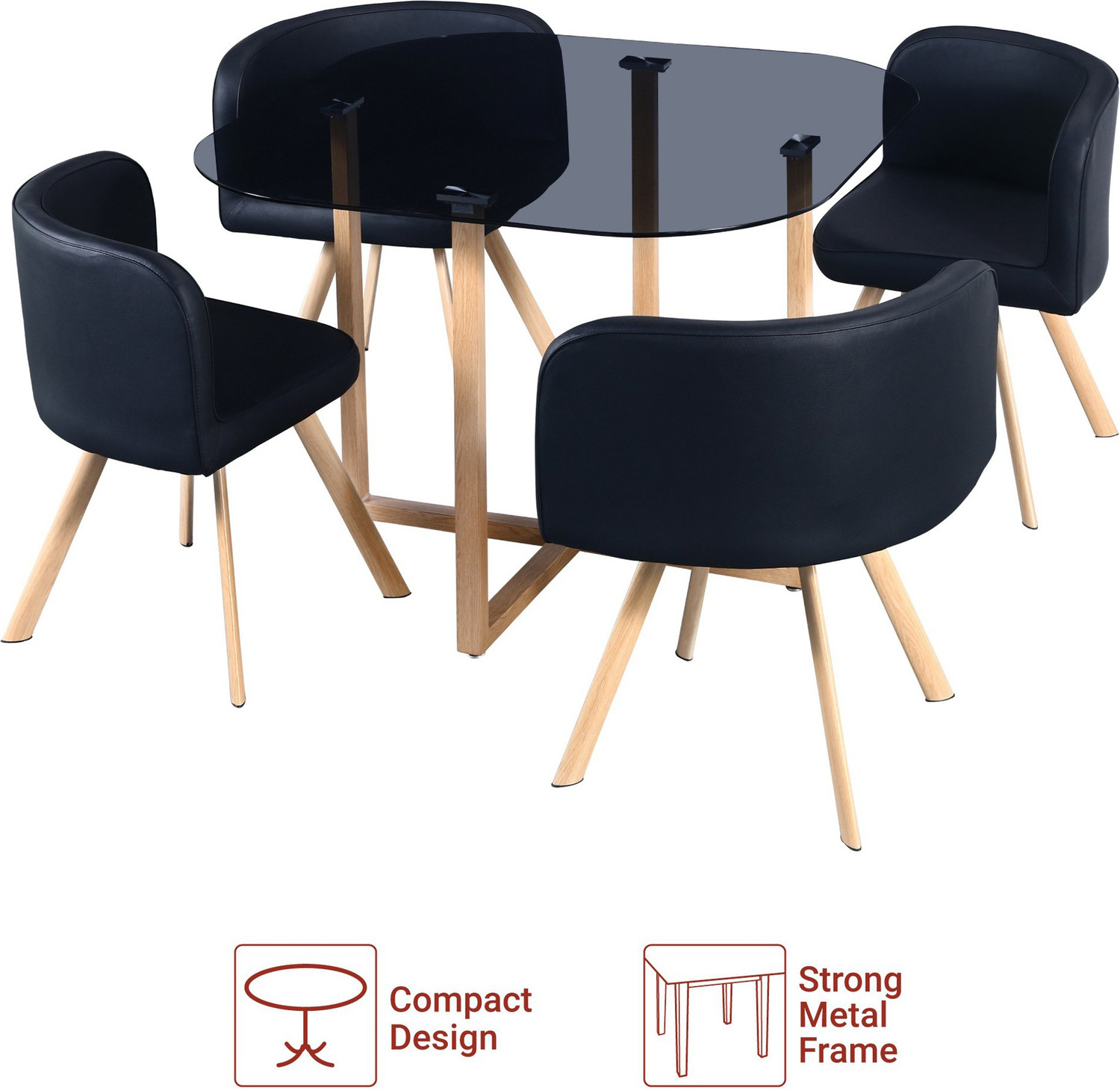 Image of Flipkart Perfect Homes Atiu Metal 4 Seater Dining Set