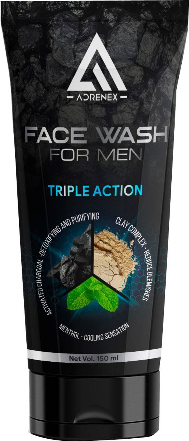 Adrenex Triple Action Men's Charcoal Face Wash