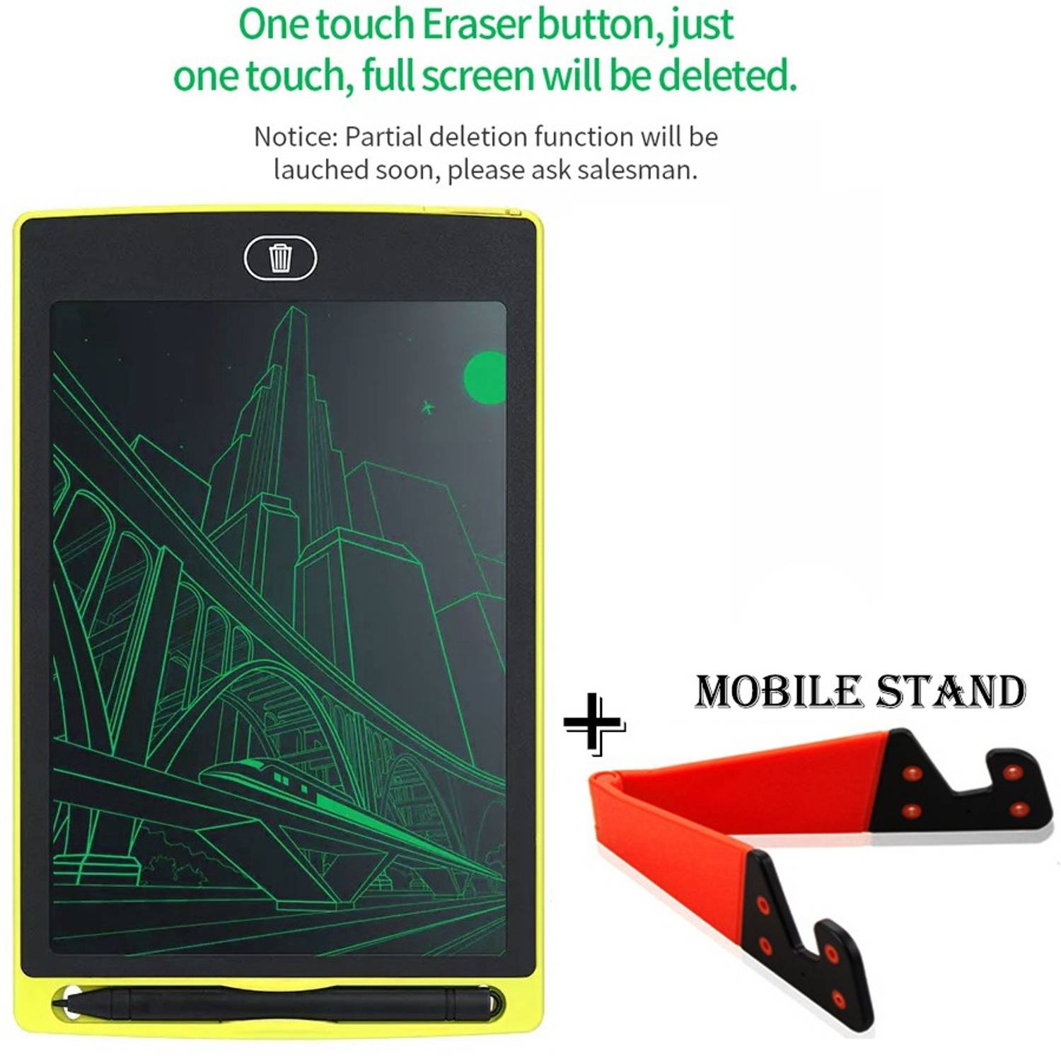 POZUB 8.5 LCD Writing PadSlate for Kid Learning Toy Painting Smart Drawing Board Stand E-Slate Re-Writable LCD Writing Pad Tablet for Drawing,Playing,Handwriting Board 8.5 x 7 inch Graphics Tablet Connectivity - Wireless