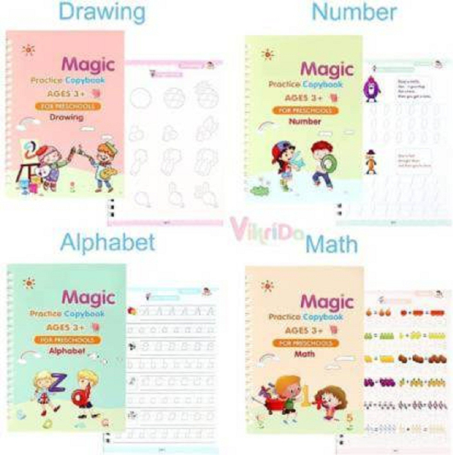 Image of Calligraphy Pen Magic Book For Kids Magic Pen Magic Practice Copy Book For Kids