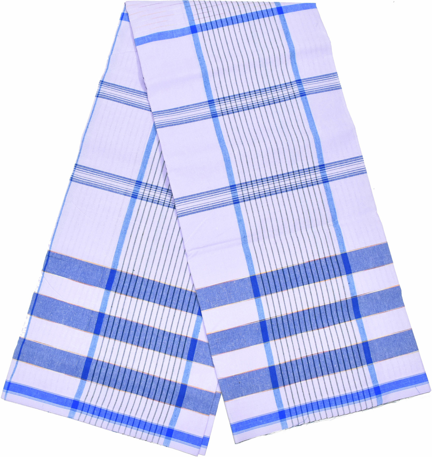 Image of TUNI MANI Checkered White, Blue Lungi